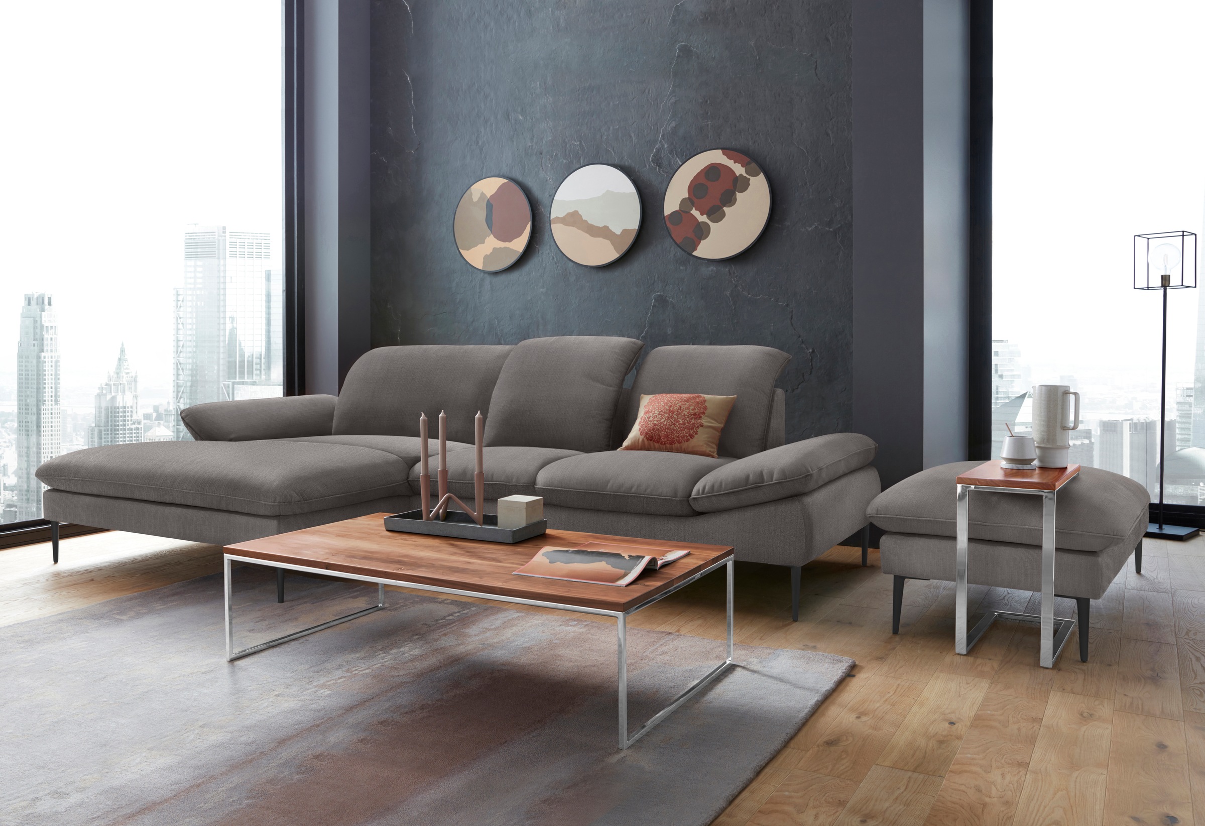 W.SCHILLIG Hocker »enjoy&MORE«, Füße schwarz pulverbeschichtet, Breite 106 cm