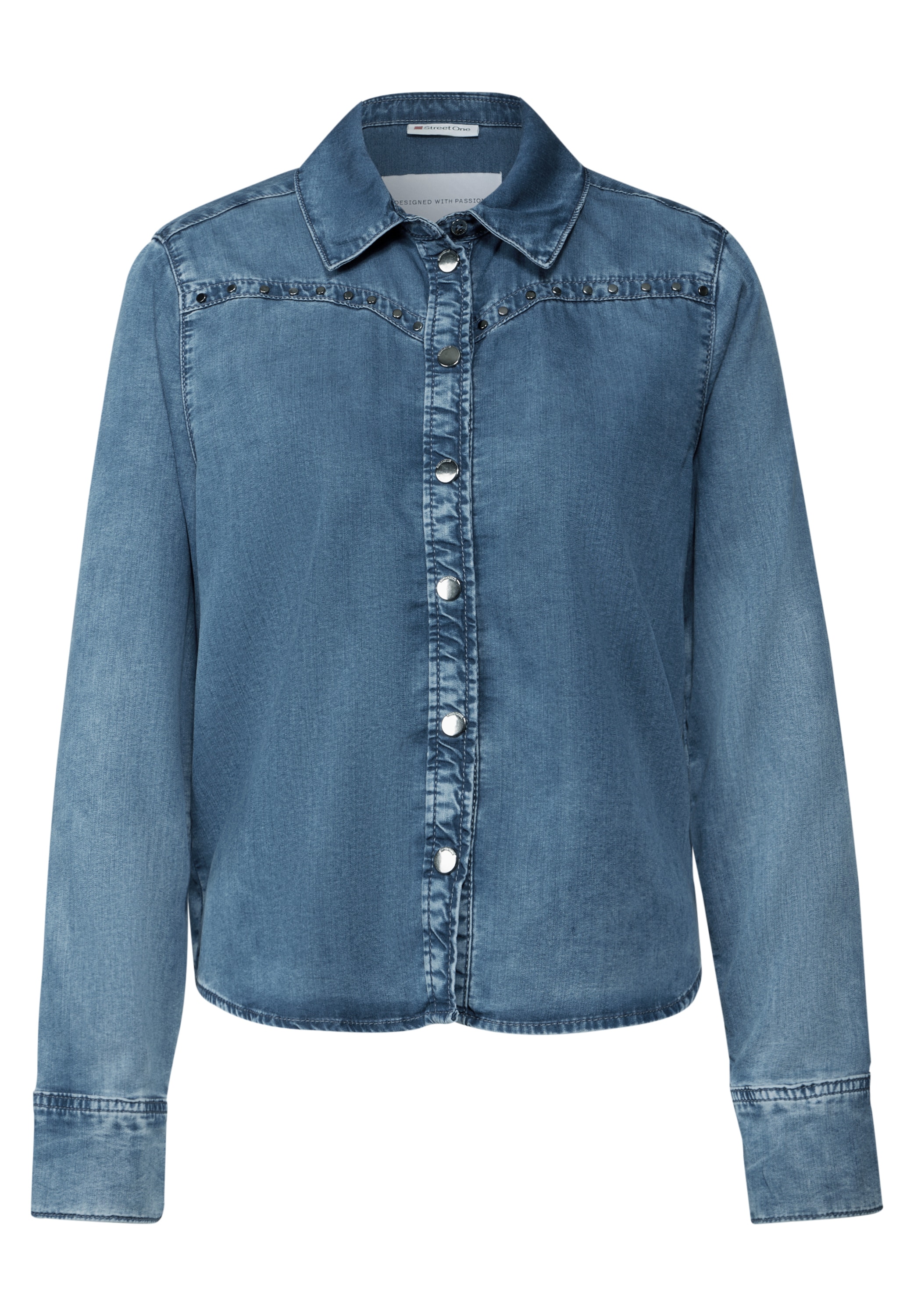 STREET ONE Jeansbluse, mit Nieten