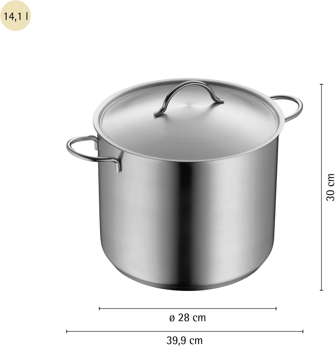WMF Gemüsetopf »Suppentopf, Metalldeckel mit Dampföffnung, Kochtopf groß« Cromargan® Edelstahl Rostfrei 18/10