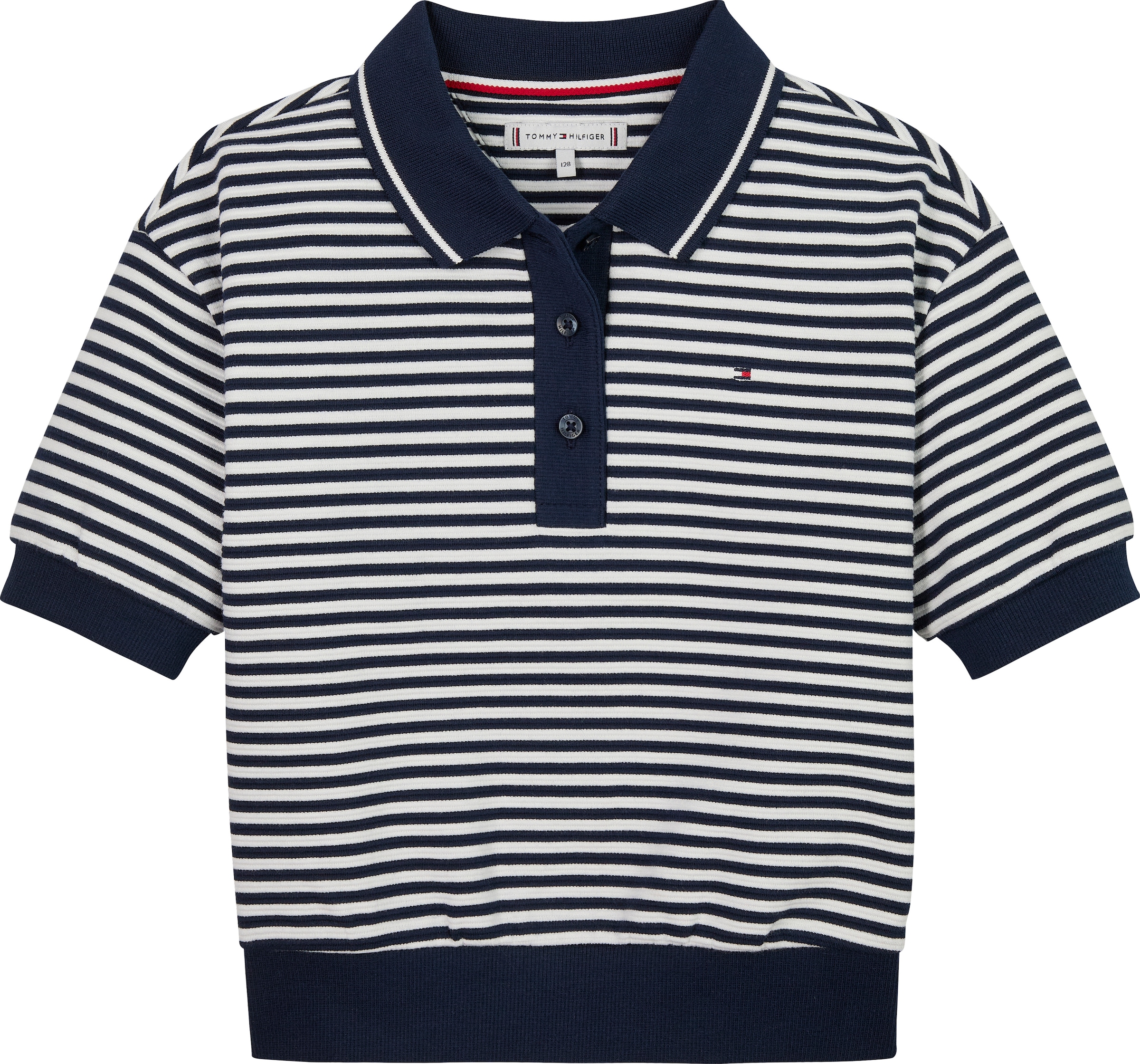 Tommy Hilfiger Poloshirt »OTTOMAN STRIPE POLO SS«, für Kinder bis 16 Jahre, mit breitem Saumbund
