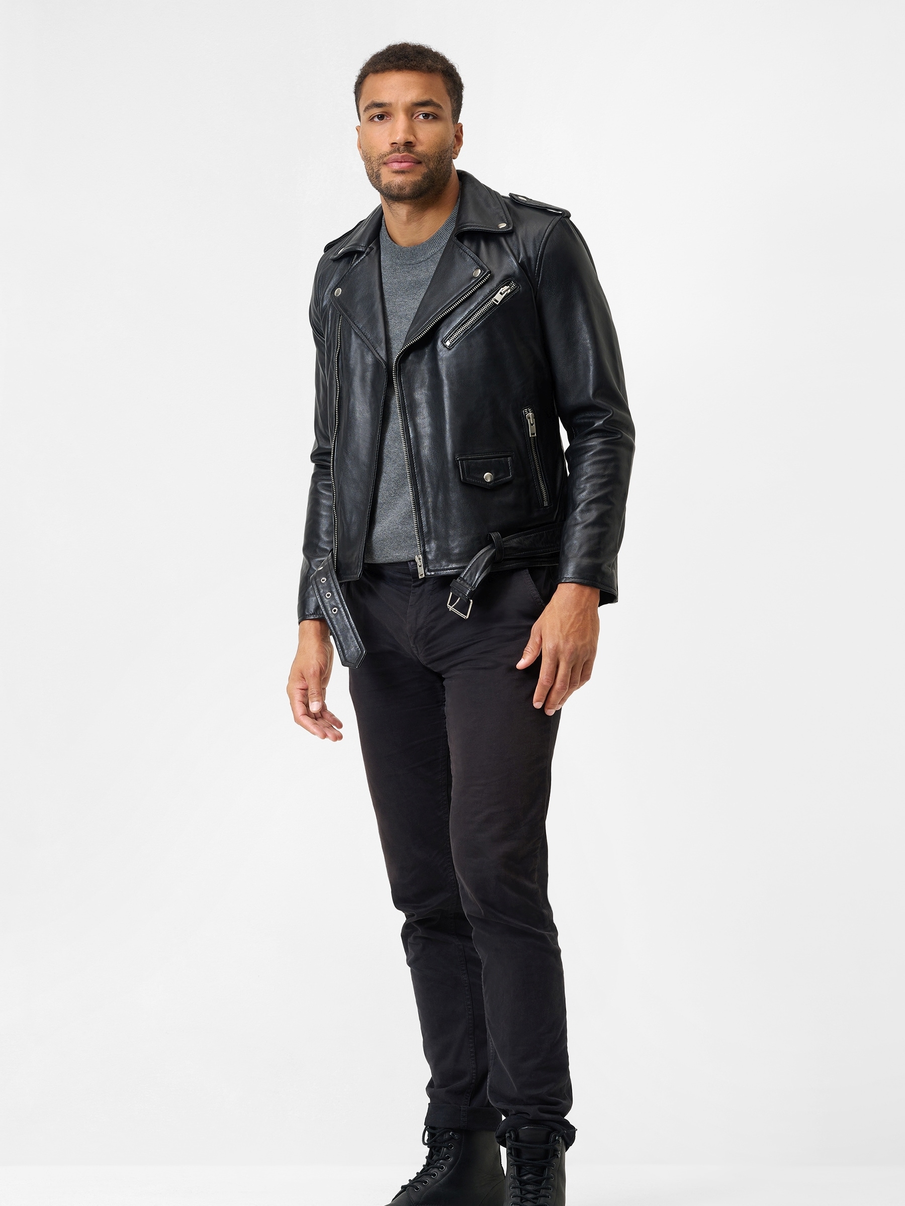 RICANO Bikerjacke »Lederjacke Marco« ohne Kapuze Handgefertigt aus echtem Leder