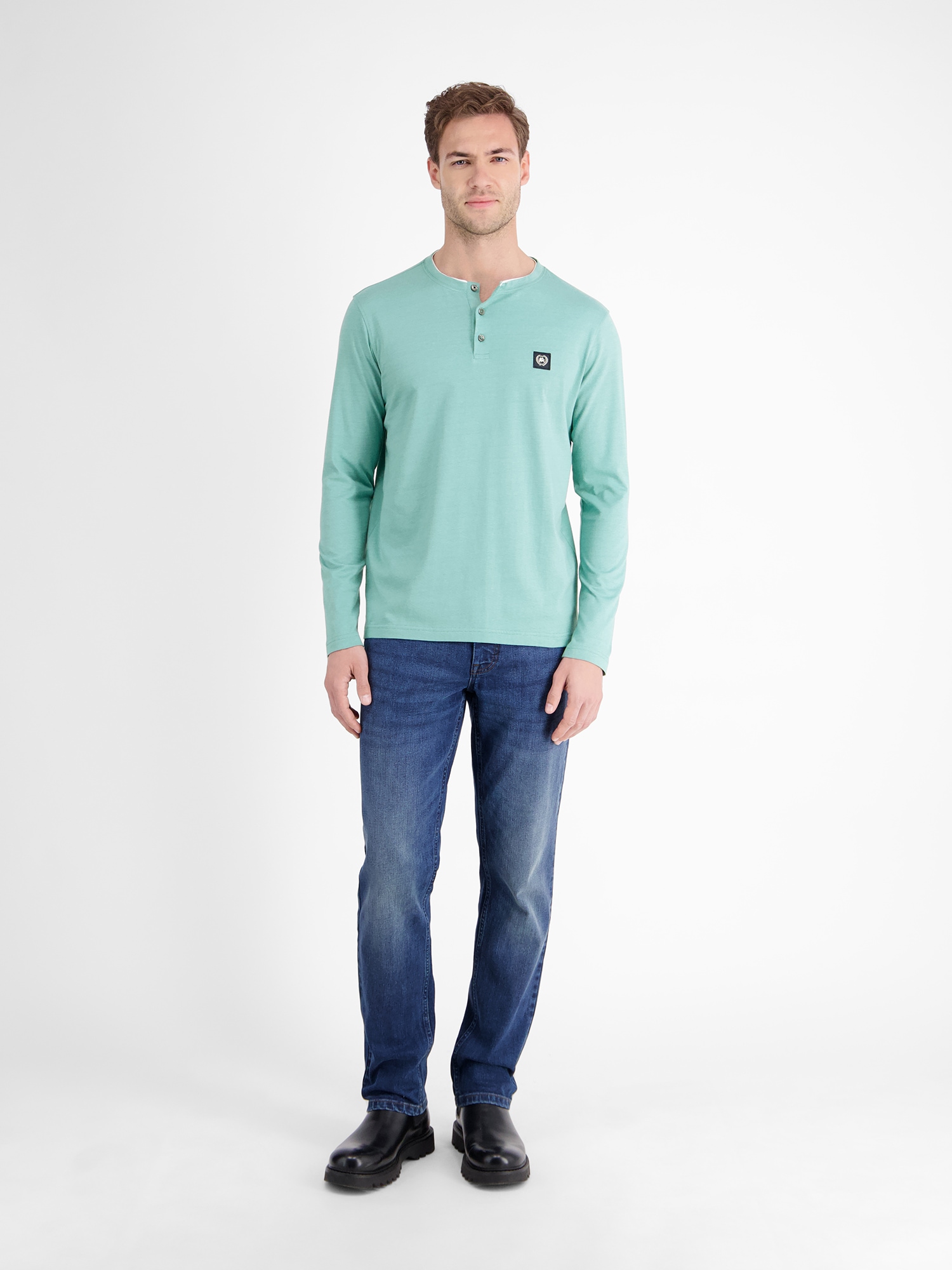 LERROS Sweatshirt »LERROS Serafino-Langarmshirt für Herren«