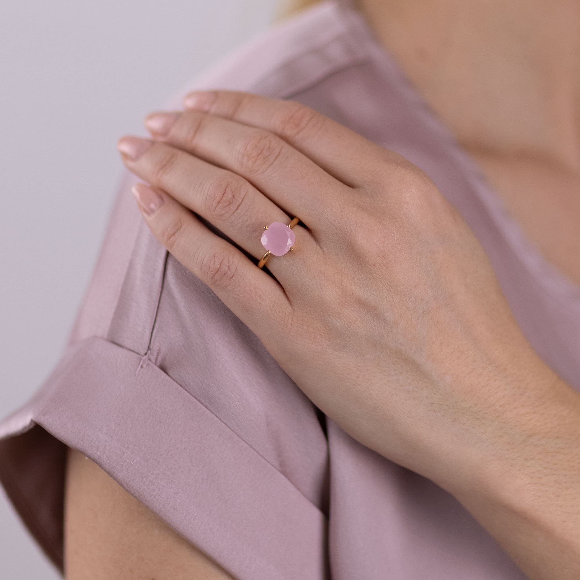 AILORIA Silberring »Ring Rosa Chalcedon ÉGLANTINE«