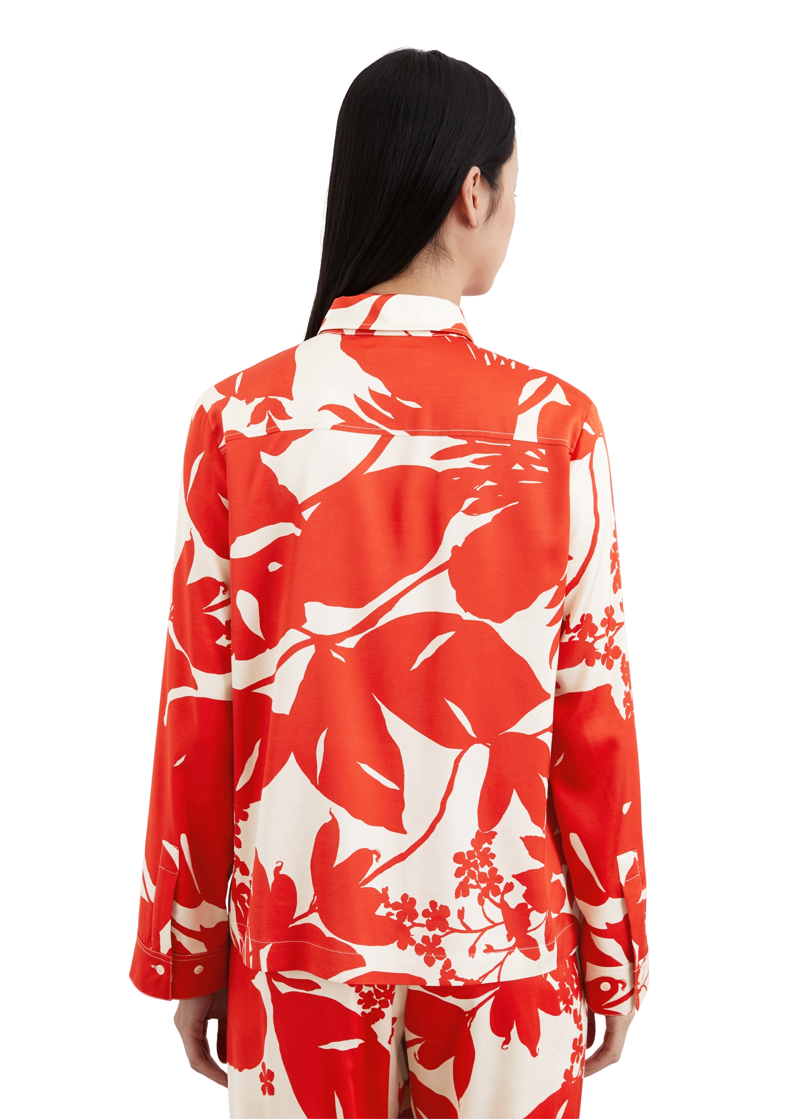 Marc O'Polo Satinbluse, Weiche, seidige Oberfläche; mit Allover-Print