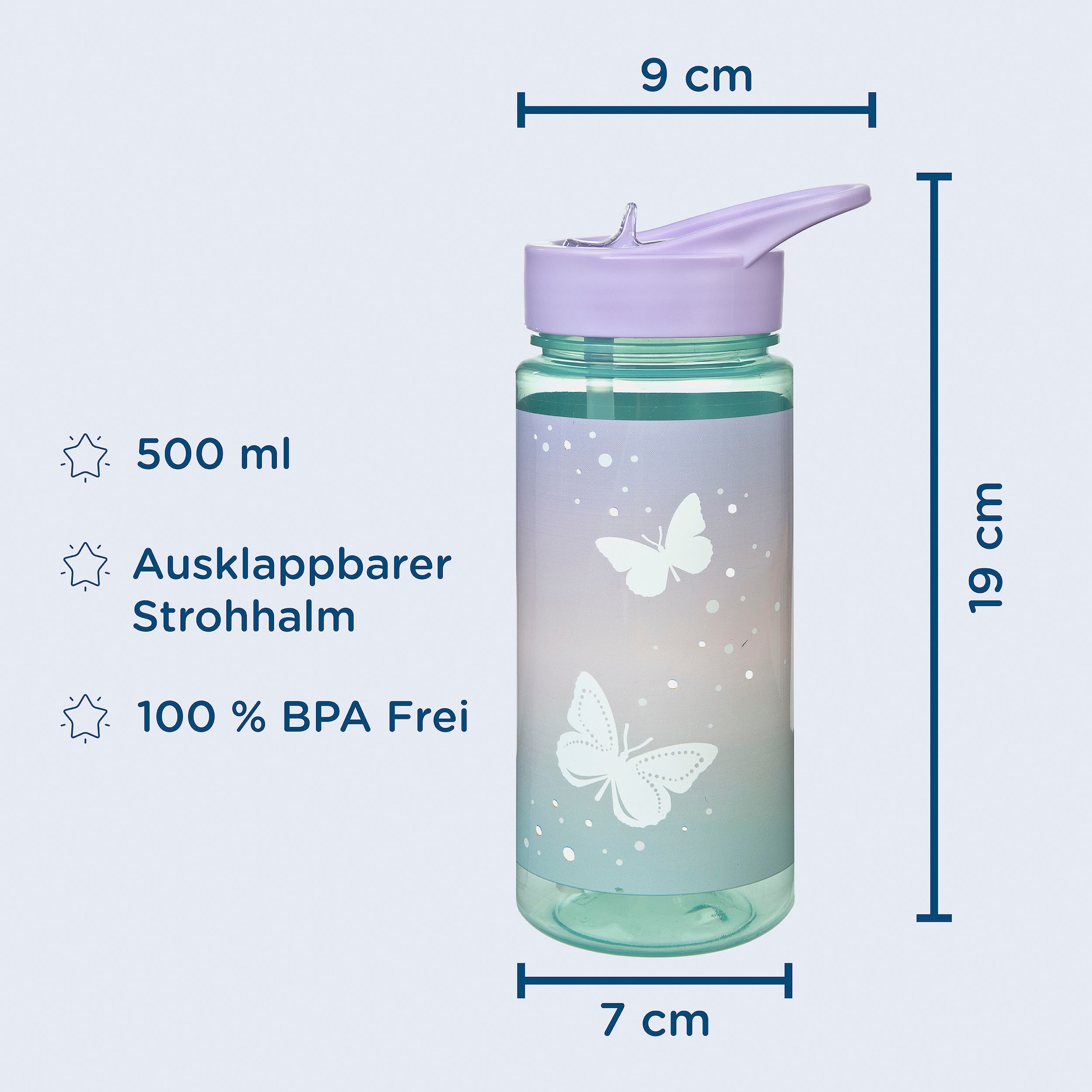 Scooli Lunchbox »Brotzeitdose & Trinkflasche, Butterfly Wishes«, (Set, 2 tlg.), mit Trinkflasche