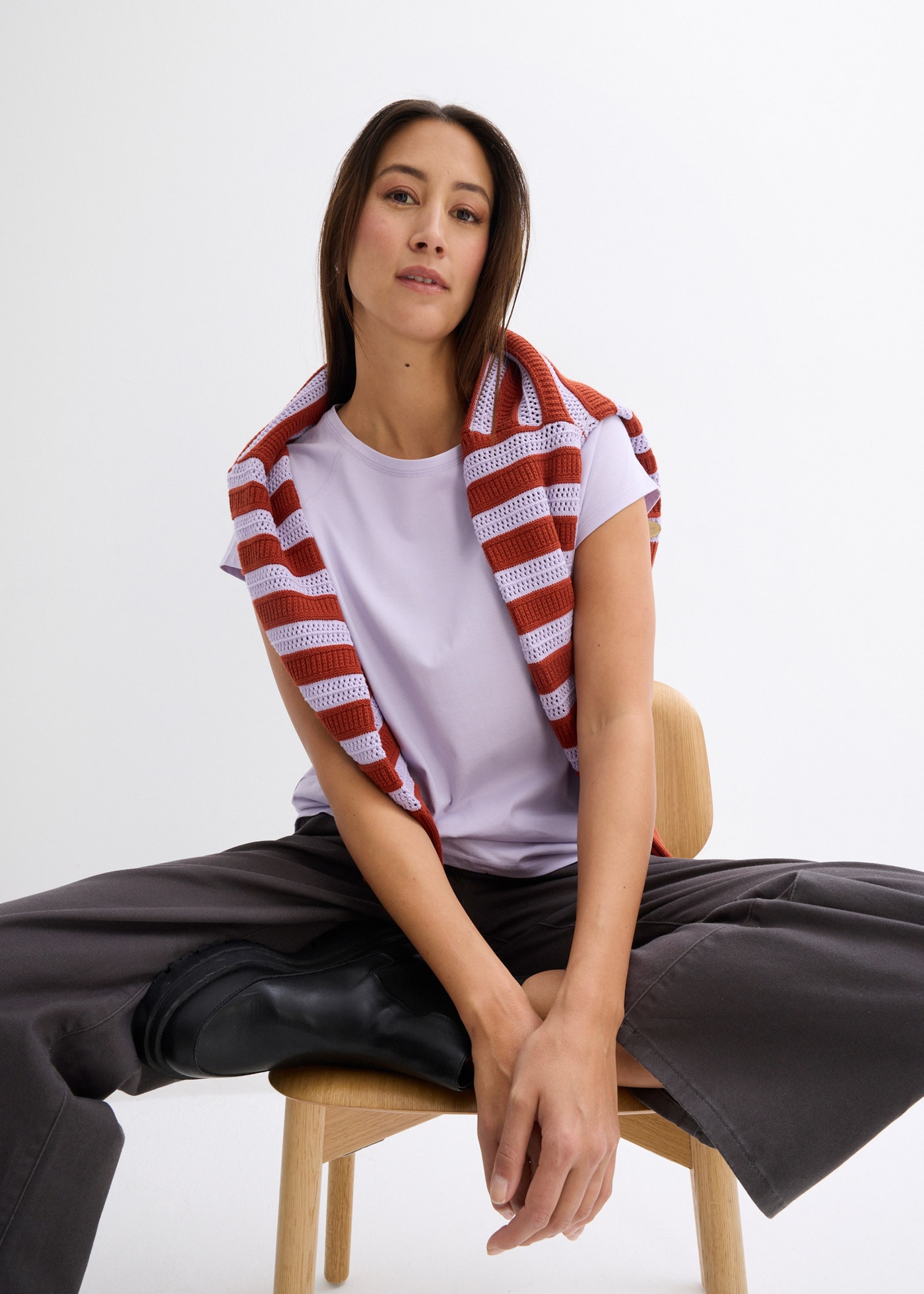 bonprix T-Shirt bequeme Passform, Raglan-Kurzarm, aus Baumwolle