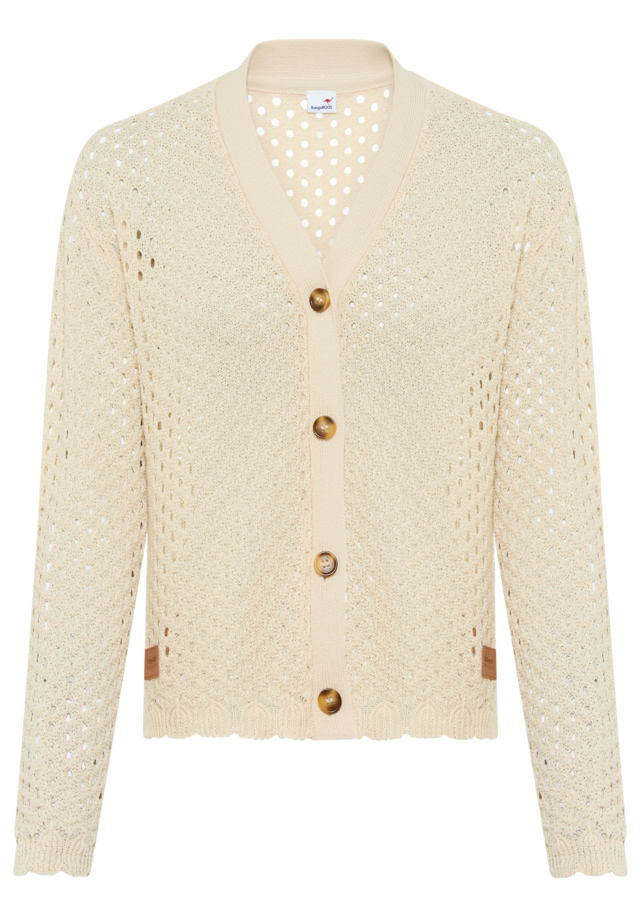 KangaROOS Ajourstrickjacke casual Stil, Langarm, bequeme Passform, Feinstrick