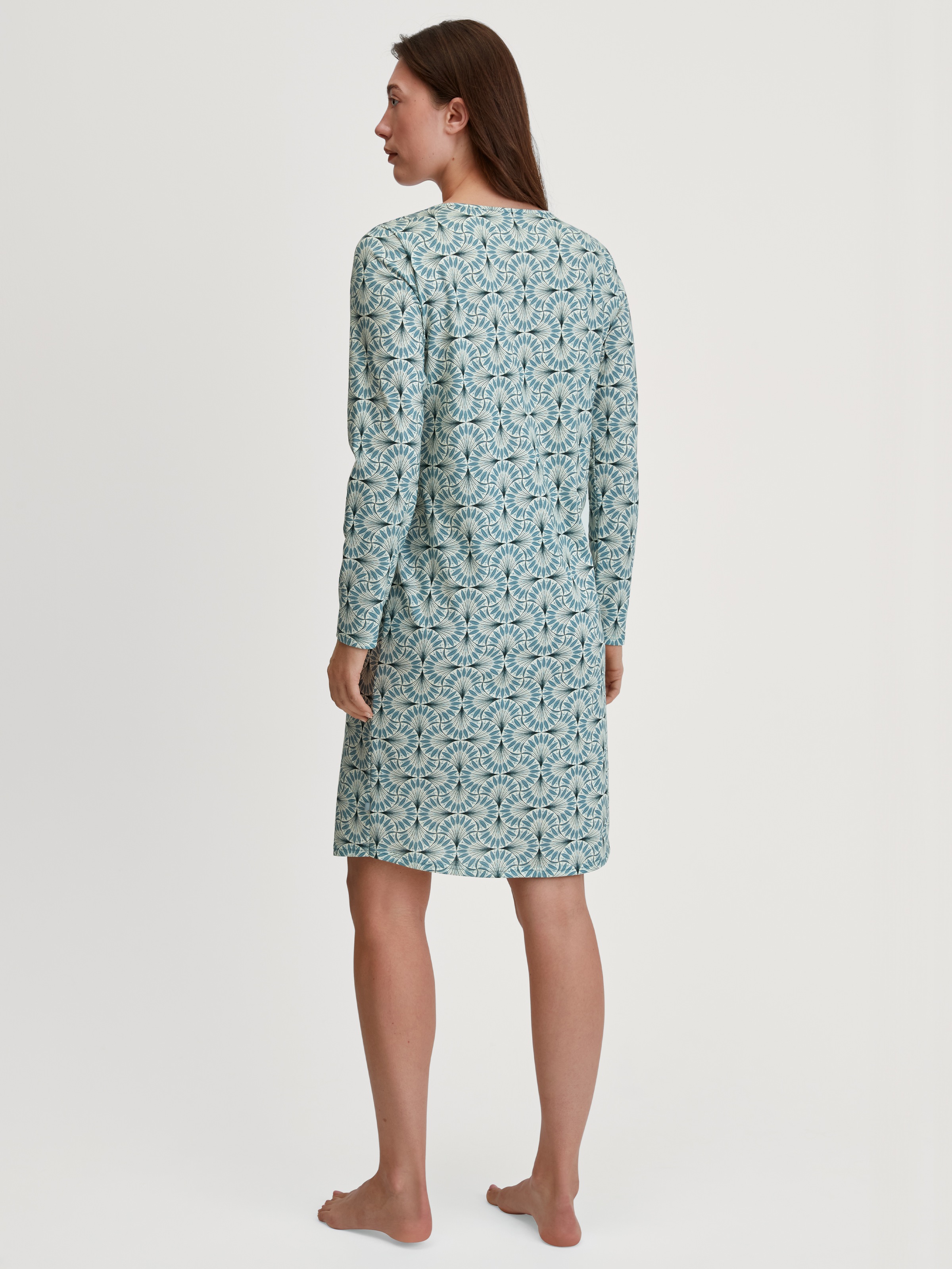 CALIDA Nachthemd »Flower Nights«, Knopfleiste, Rundhals-Ausschnitt, Langarm, Pure Cotton