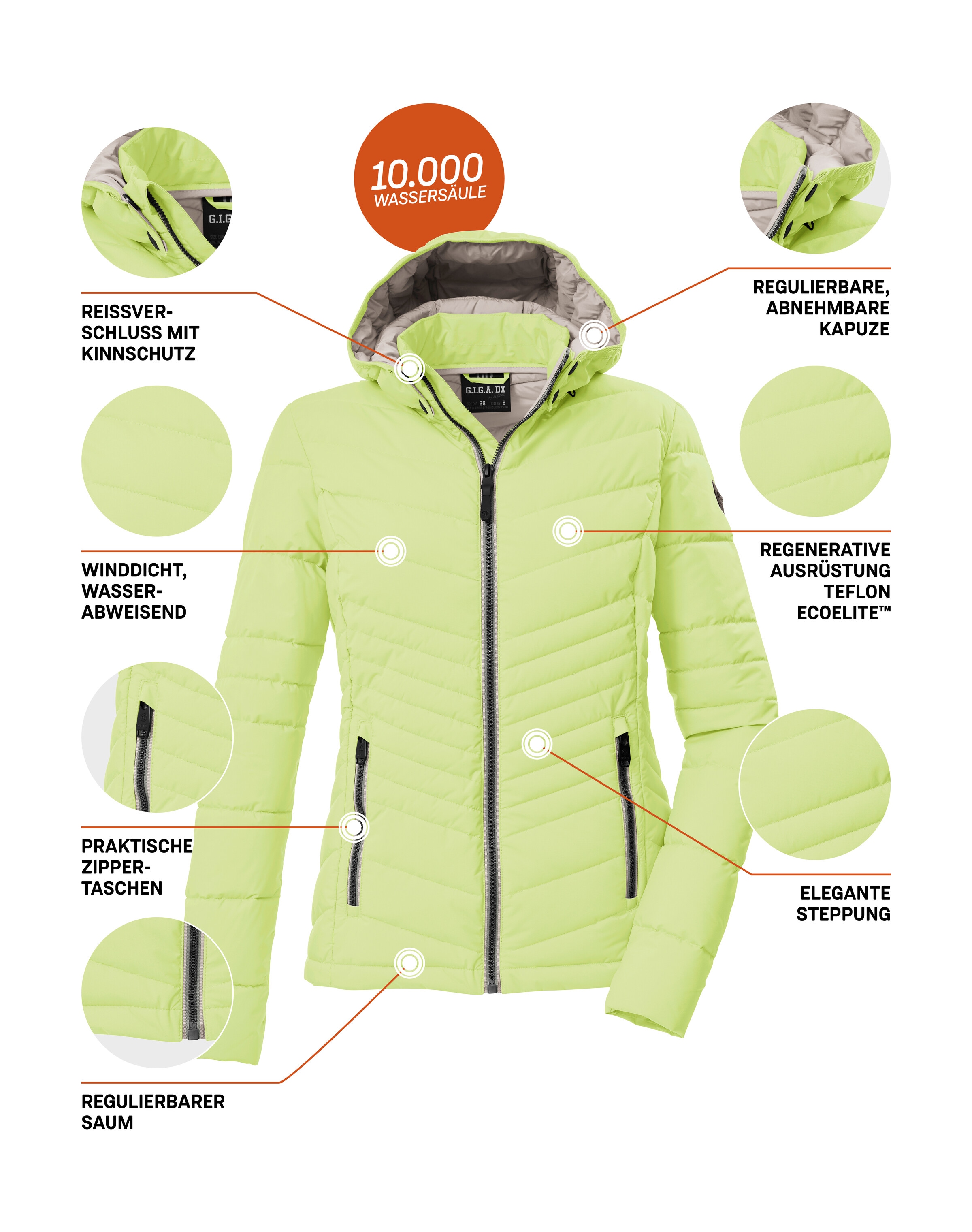G.I.G.A. DX by killtec Steppjacke »GS 91 WMN QLTD JCKT« Damen Steppjacke: wasserabweisend, winddicht, atmungsaktiv