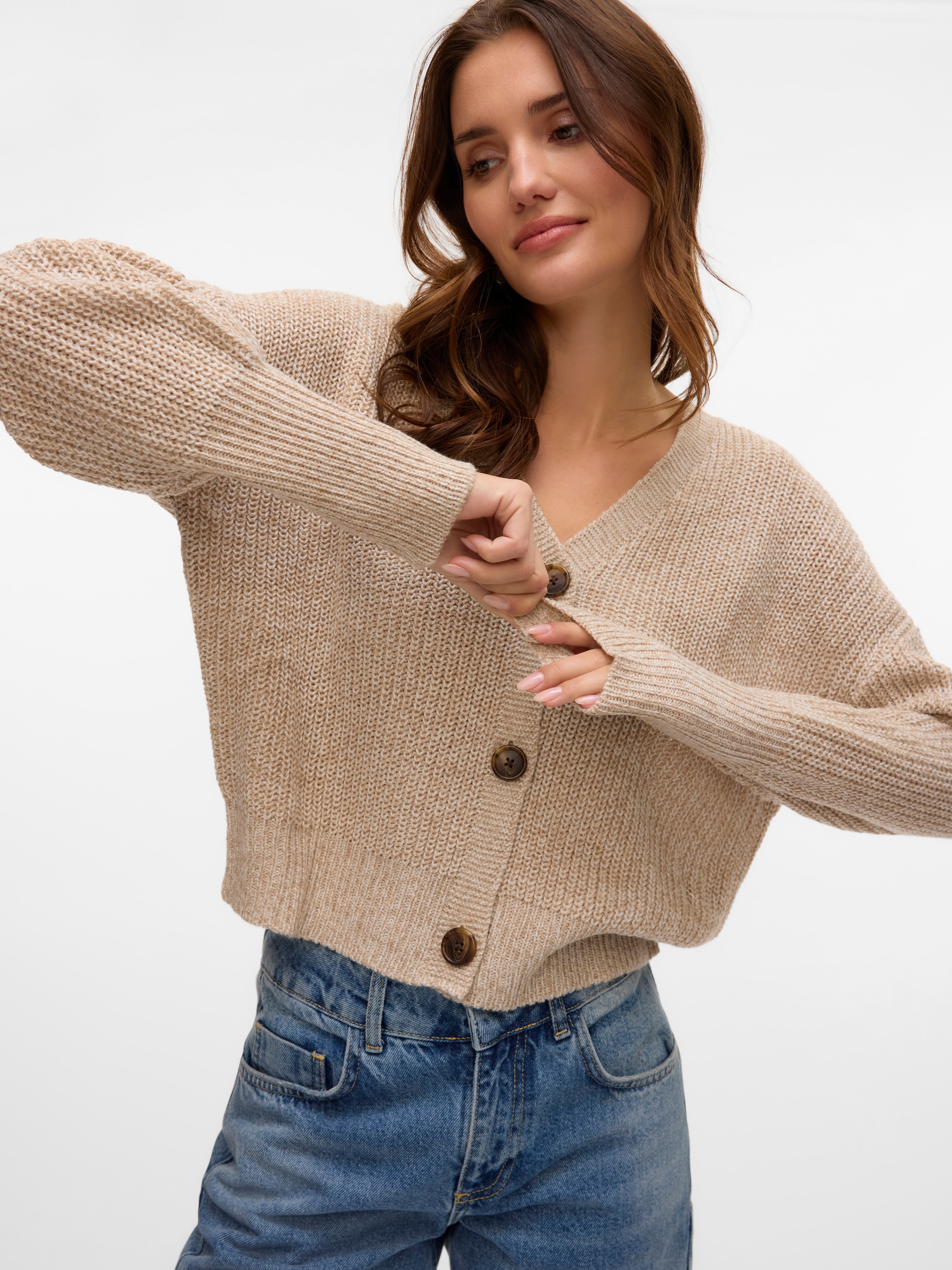 Vero Moda Strickjacke »VMLEA LS V-NECK CUFF CARDIGAN«