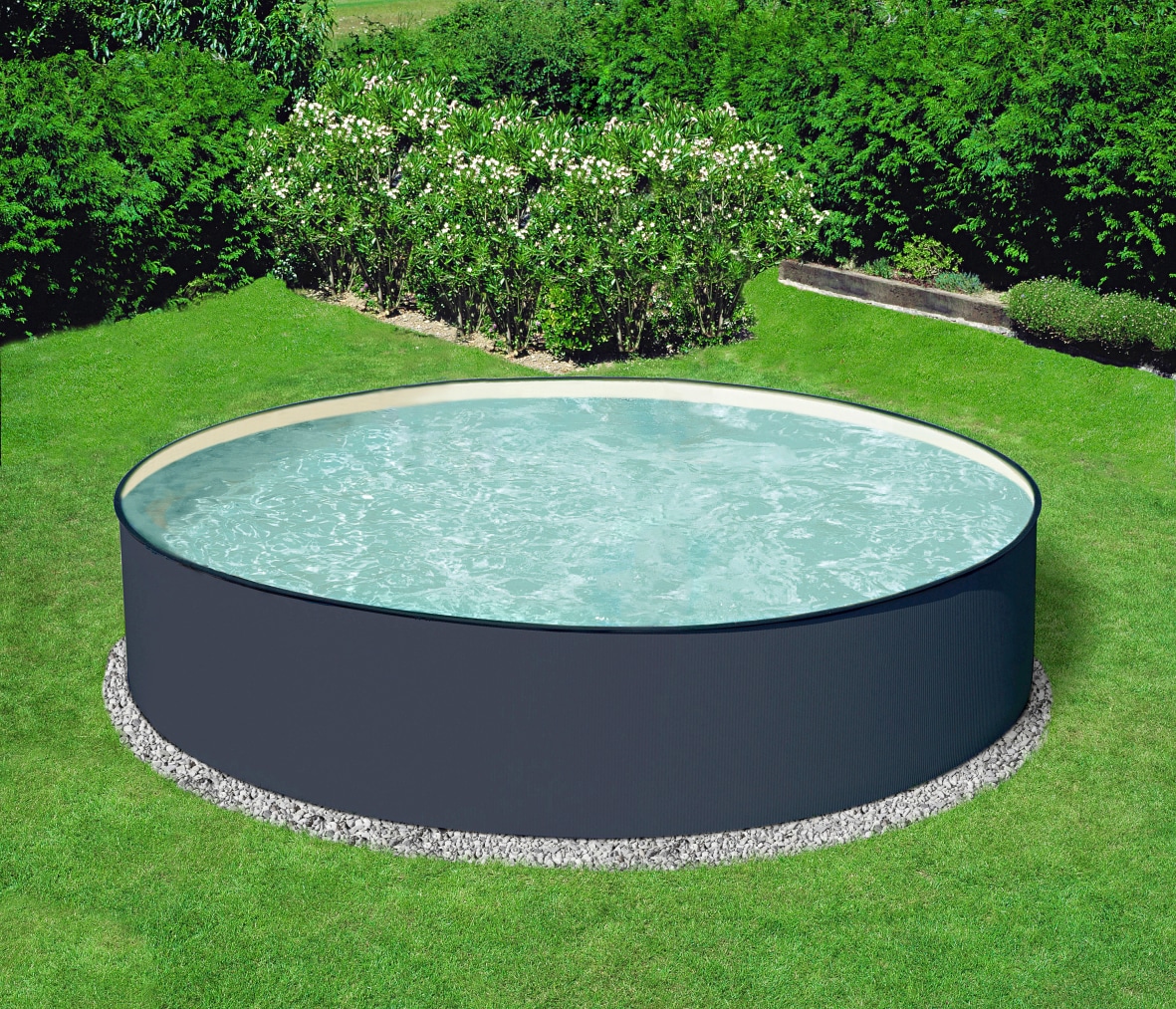 KONIFERA Rundpool »Gomera 3« moderne graue Optik mit sandfarbener Poolinnenfolie in versch. Größen