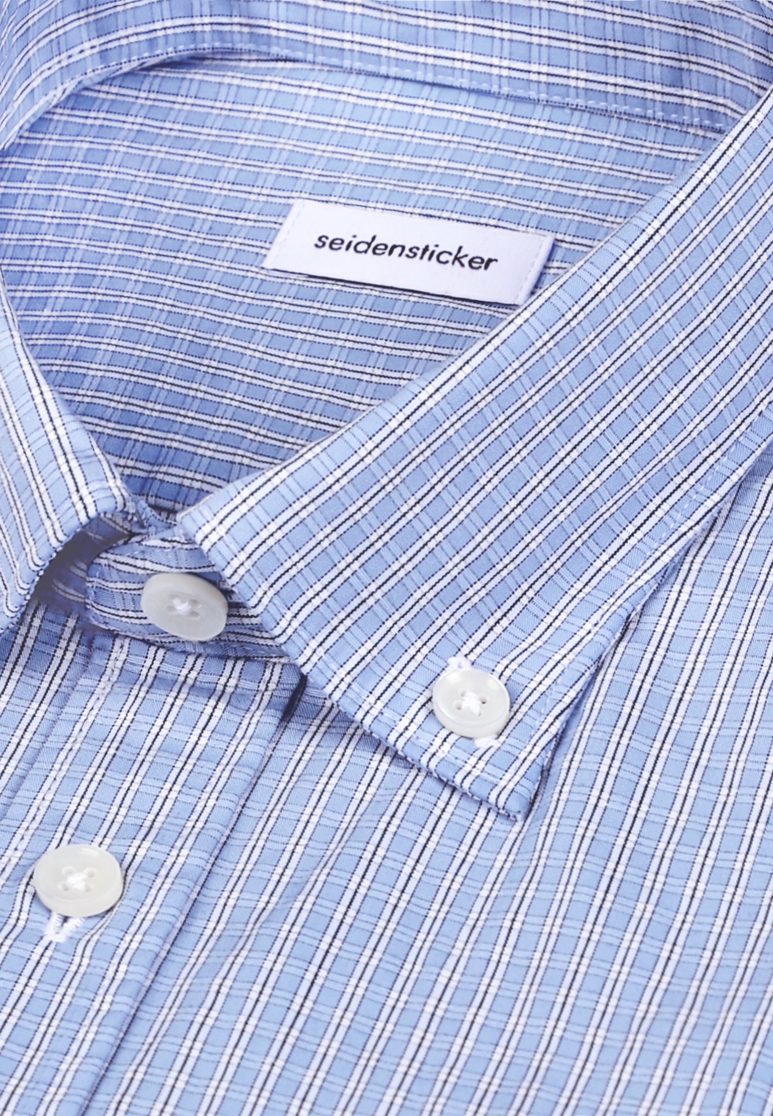 seidensticker Businesshemd Regular 1/1 Button-Down-Kragen Karo