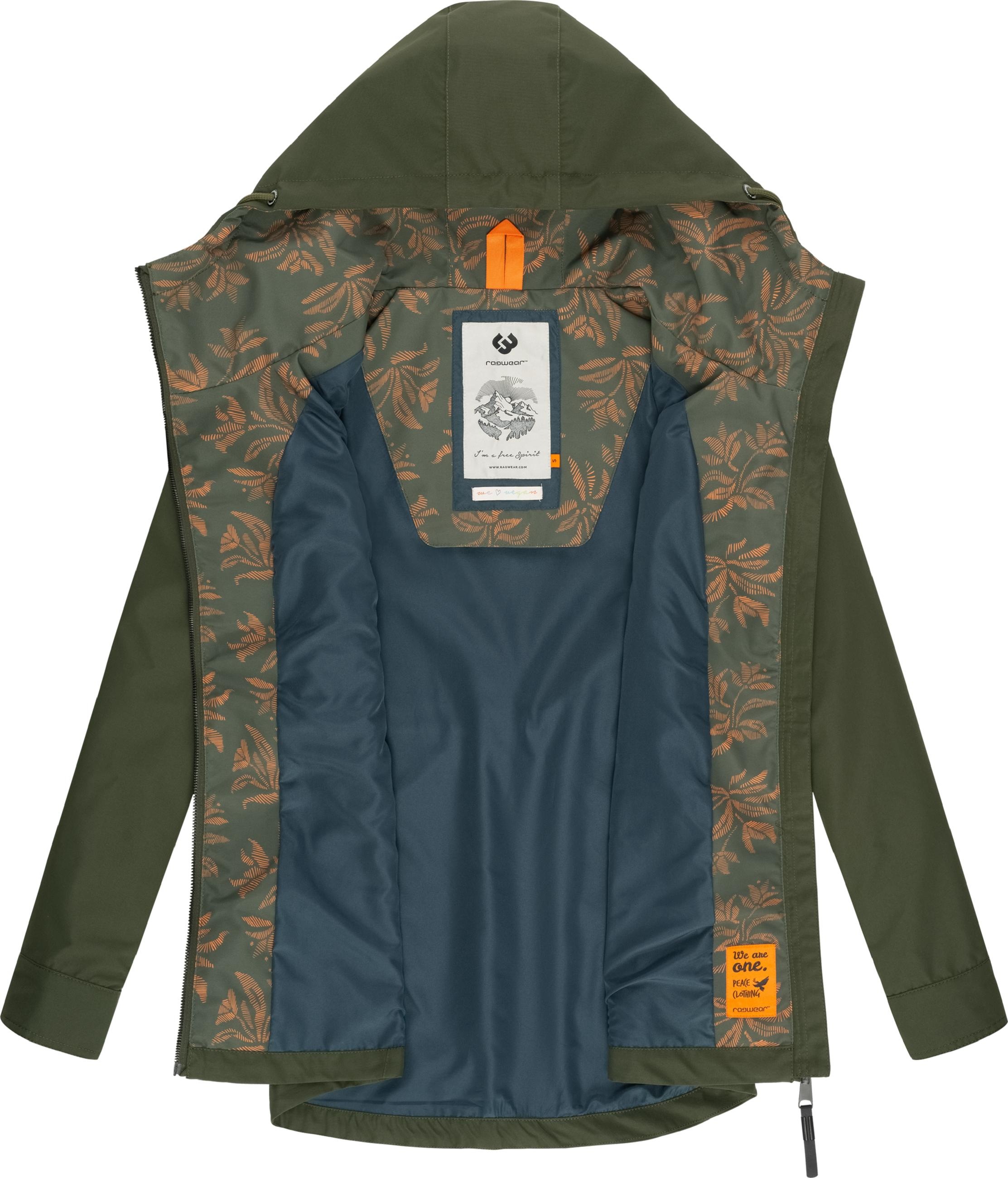 Ragwear Outdoorjacke »Übergangsjacke Monadis«, mit Kapuze, Leichte Damen Übergangsjacke mit wasserdichtem Obermaterial