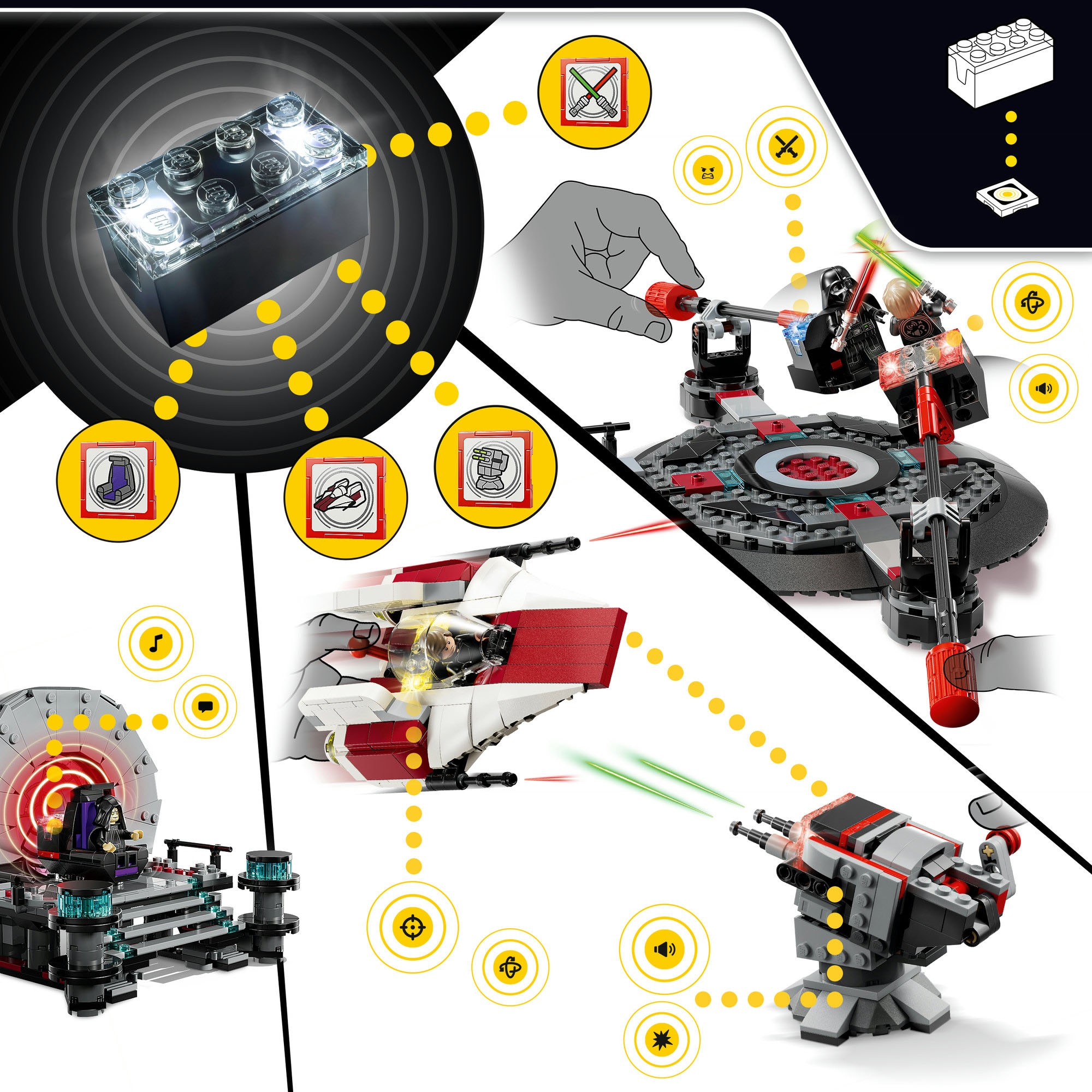 LEGO® Konstruktionsspielsteine »SMART Play: A-Wing und das Duell im Thronsaal (75427), LEGO Star Wars™« inklusive SMART Brick; mit Licht- und Soundeffekten