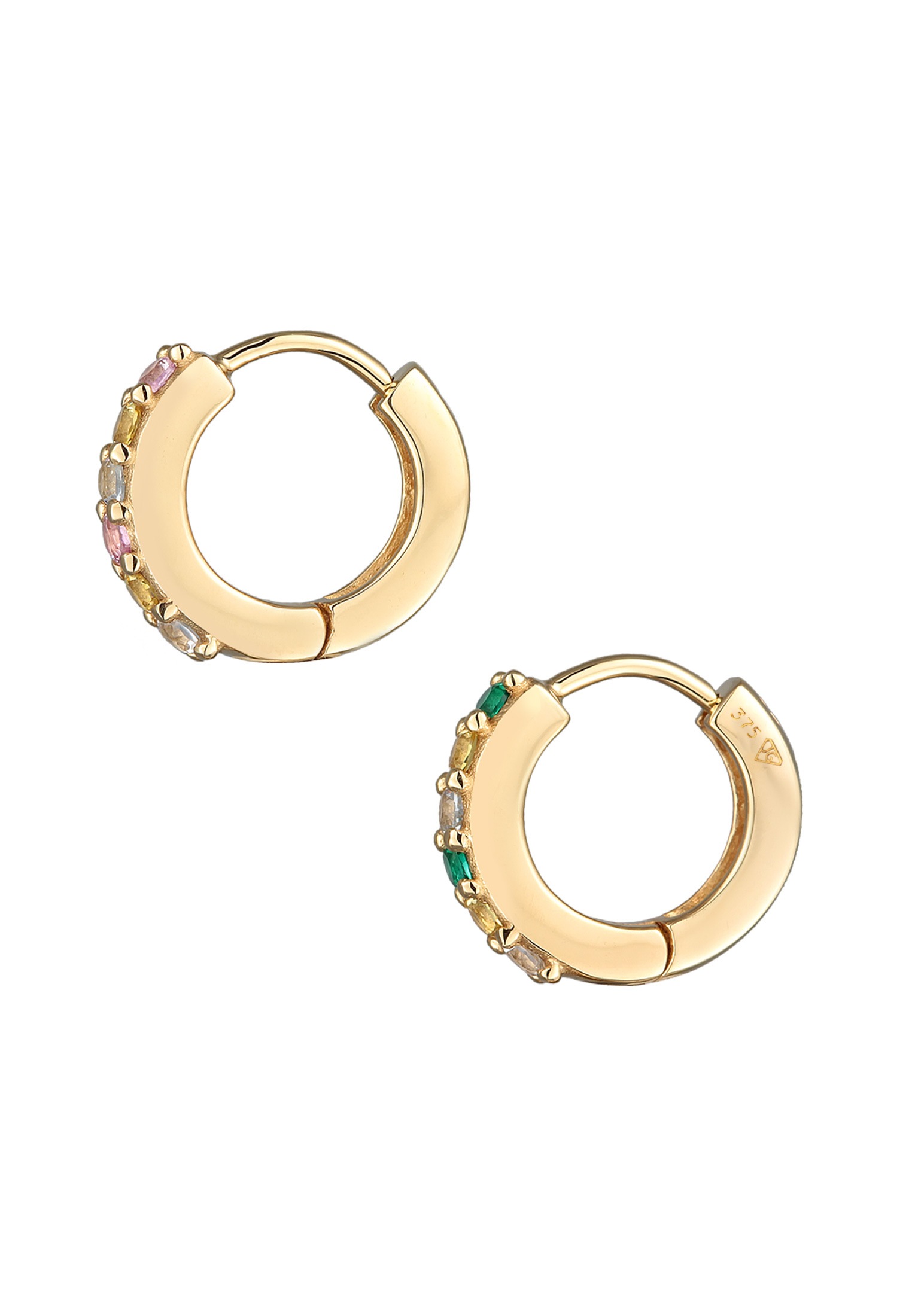 HAZE & GLORY Paar Creolen »Ohrringe Creolen synth Saphire - cool glam 375 Gelbgold«