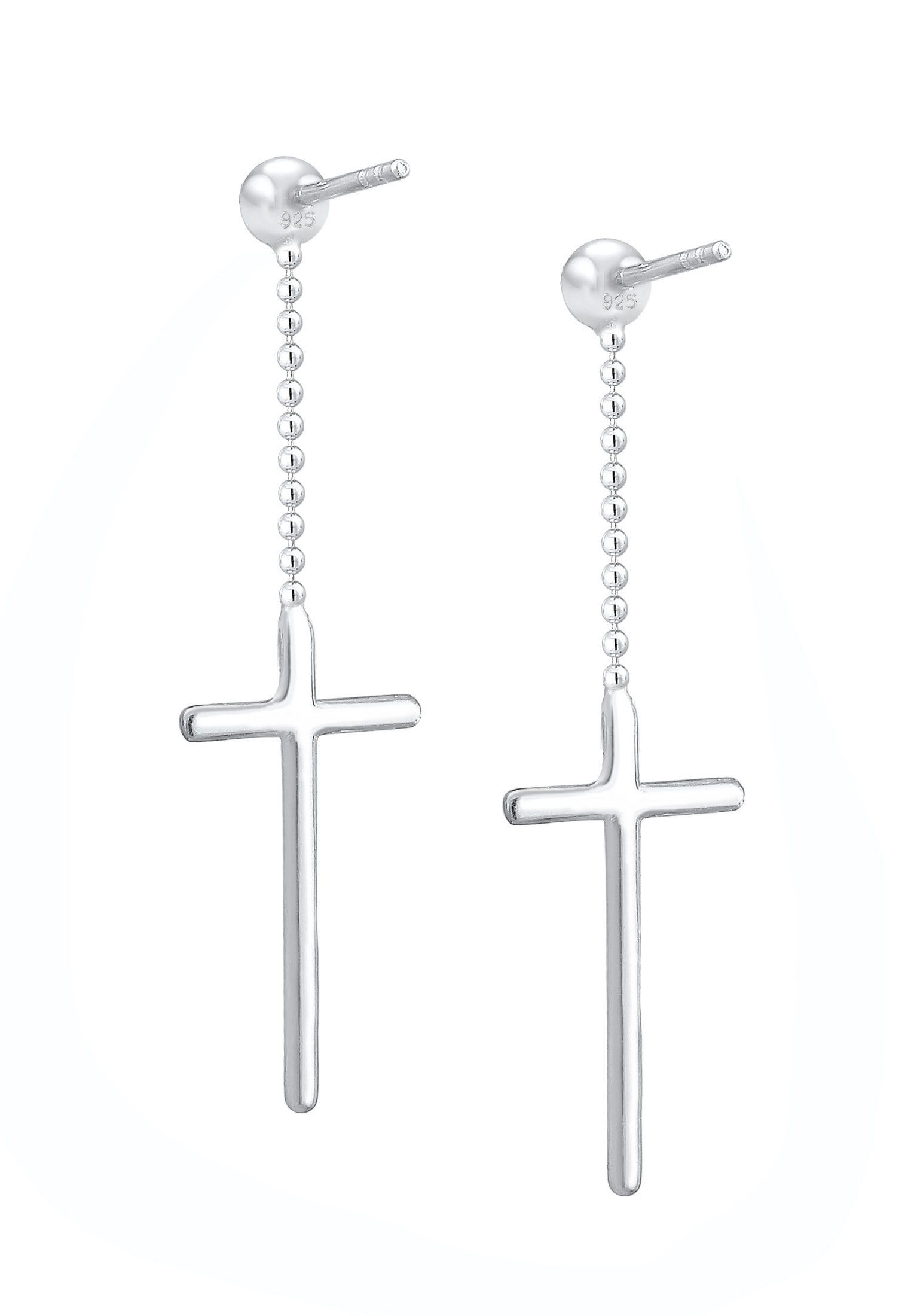 Elli Paar Ohrhänger »Ohrringe Ohrringhänger lang Kreuz 925 Sterling Silber«