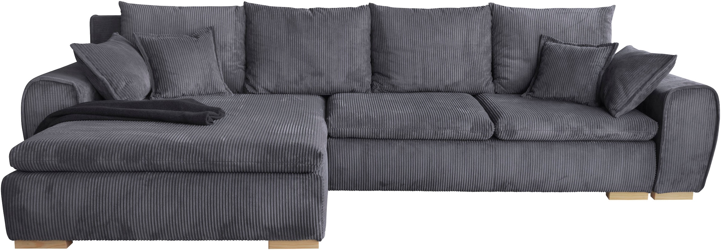 Home affaire Ecksofa »Katja«, Cord Bezug, inkl. Schlaffunktion und Stauraum