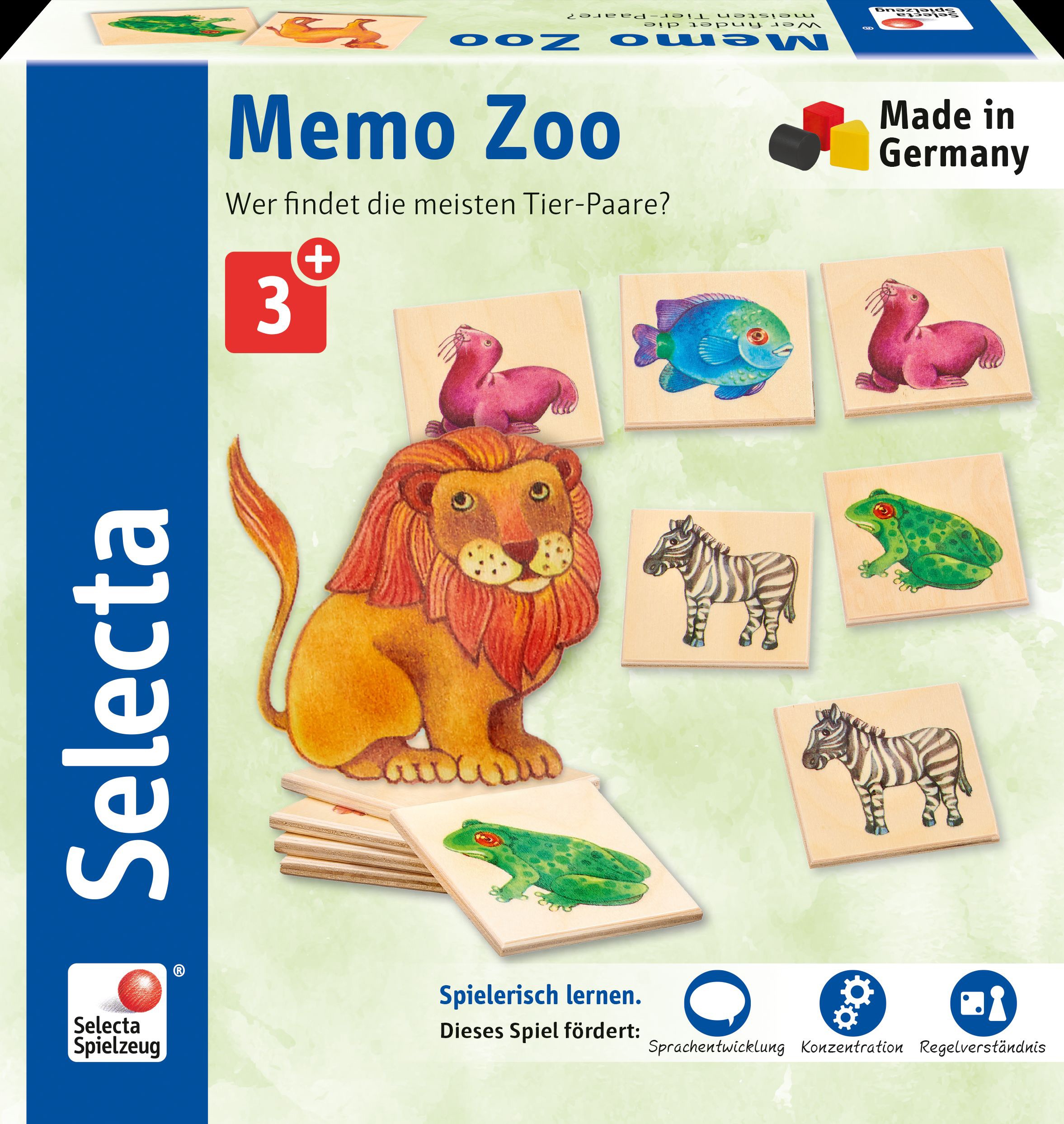 Selecta Spiel »Memo Zoo«, aus Holz, Made in Germany