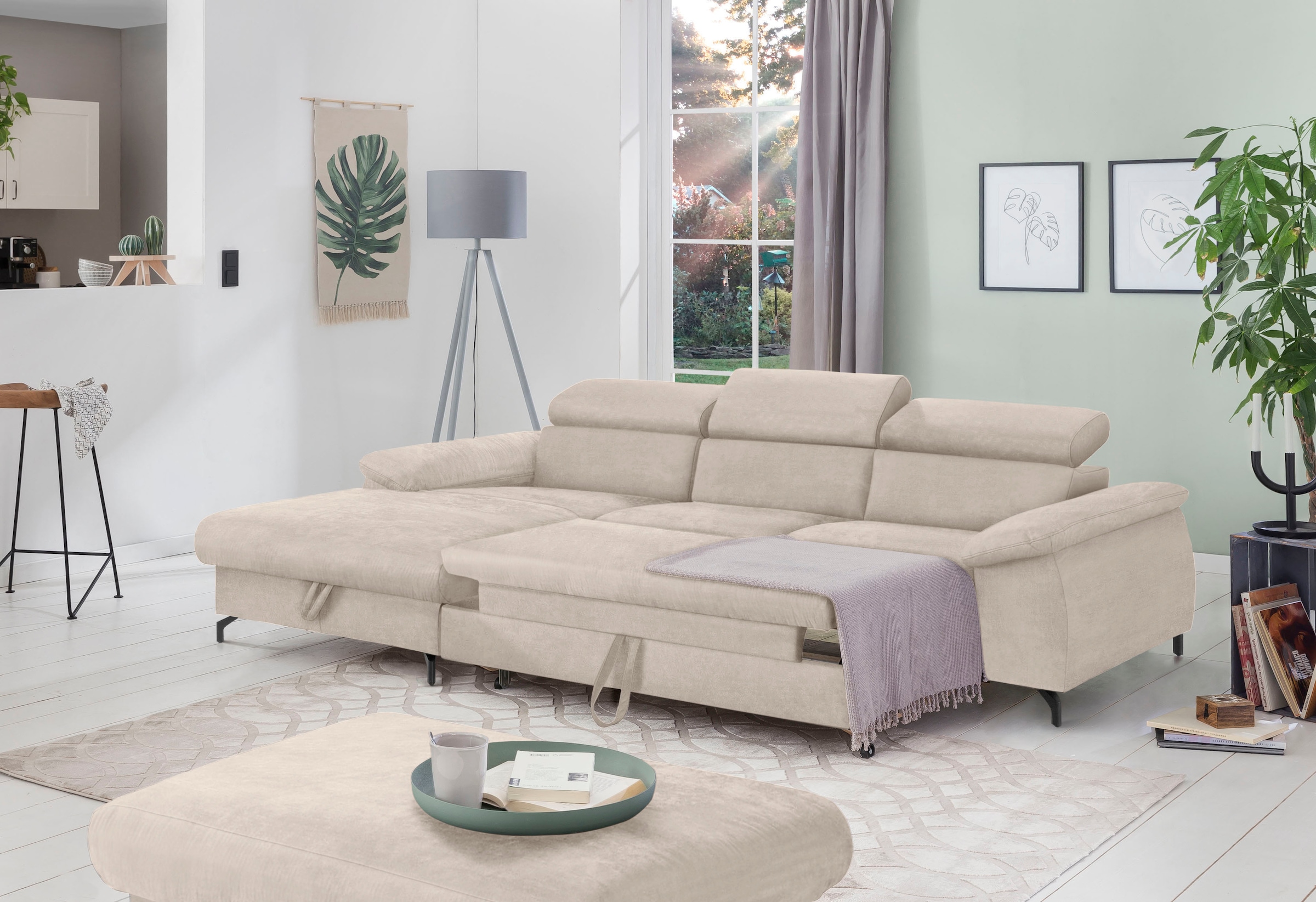 COTTA Ecksofa »Kitty L-Form«, mit Kopfteilverstellung, wahlweise mit Bettfunktion & Bettkasten