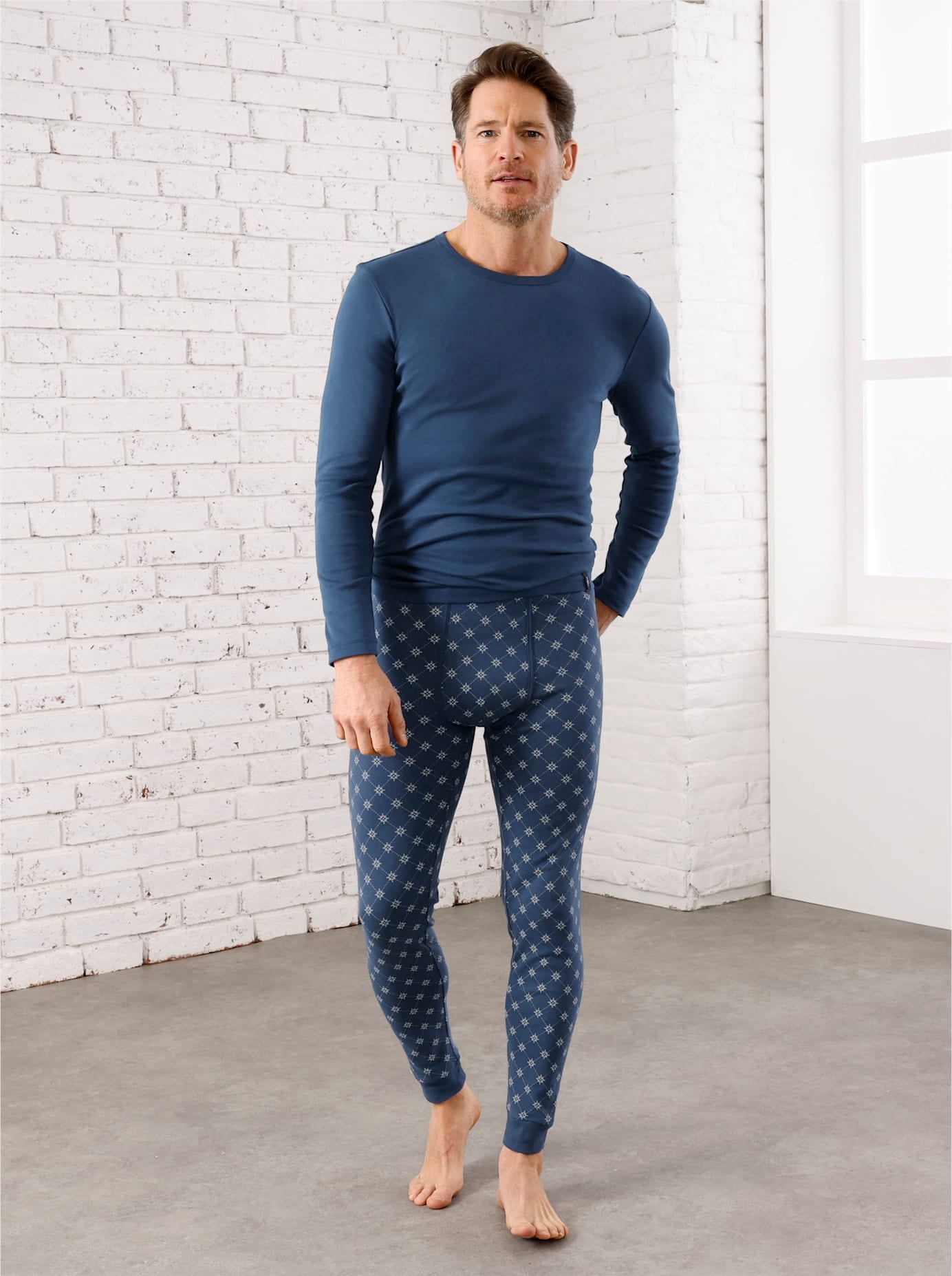 Wäschepur Herren Unterziehshirt 2 Stk. tlg. in blau, Größe 10