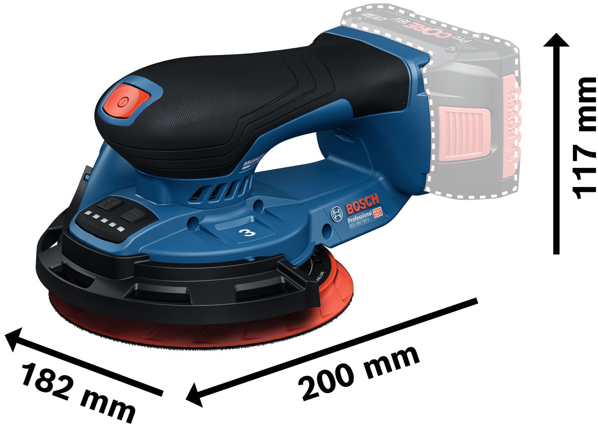 Bosch Professional Akku-Exzenterschleifer »»GLL 12V-100-33 CG««, ohne Akku, ohne Ladegerät