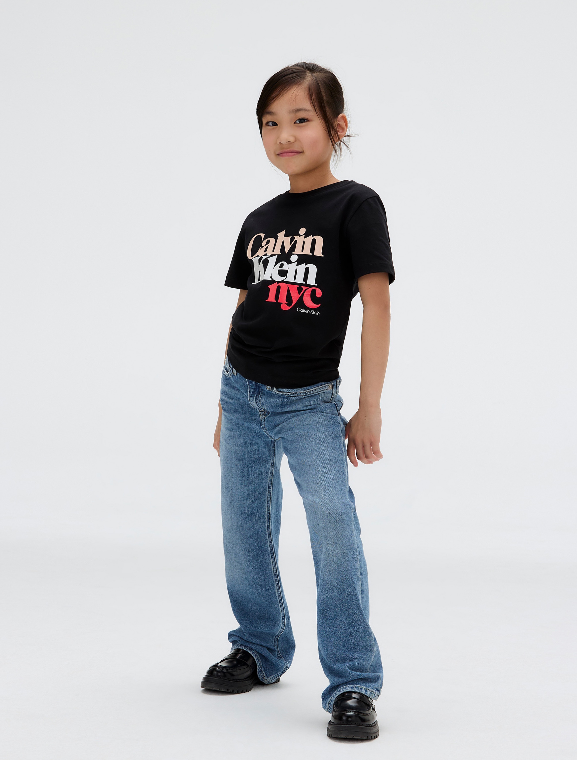 Calvin Klein Jeans Weite Jeans »HR WIDE LEG AUTHENTIC BLUE DENIM«, für Kinder bis 16 Jahre, mit weitem Bein