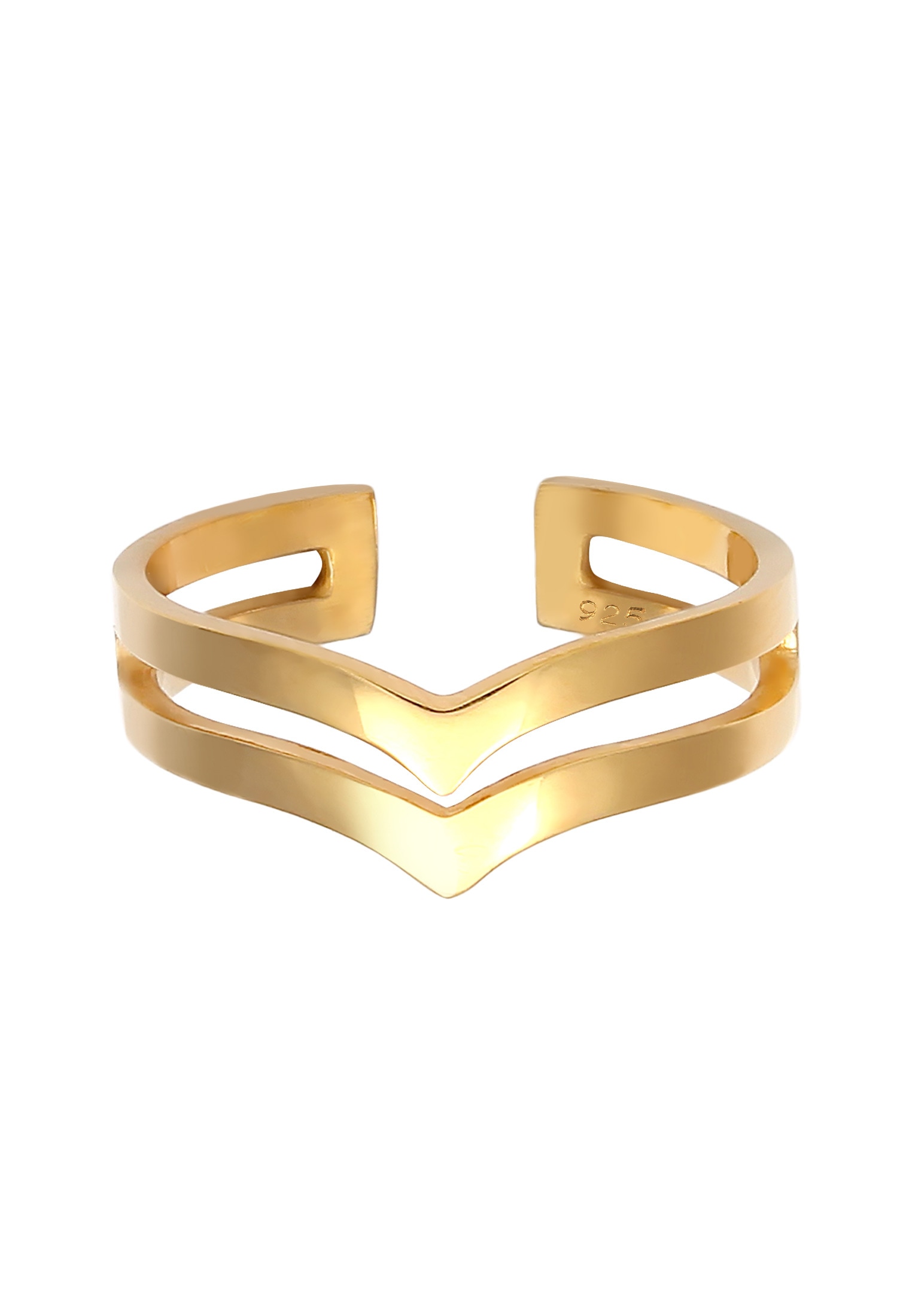 Elli Silberring »Ring offen V-Form Geo Winkel Basic 925 Silber«