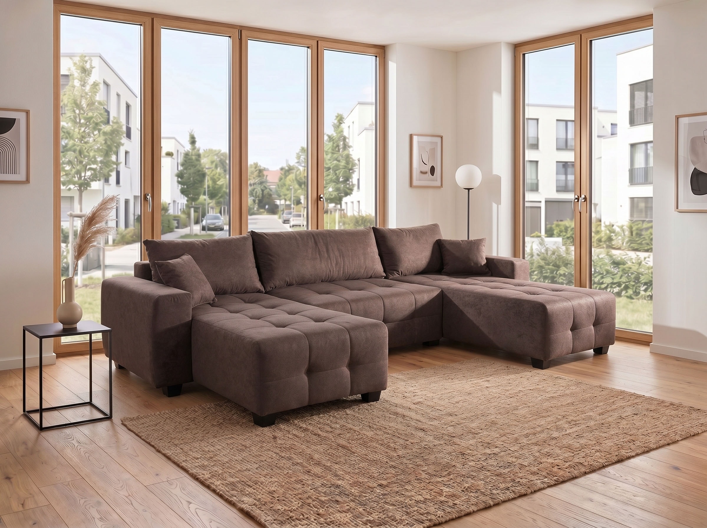 COLLECTION AB Wohnlandschaft »Bella U-Form, Breite 314 cm« Wonlandschaft, Schlaffunktion,Bonnelfederkern,Rückenkissen