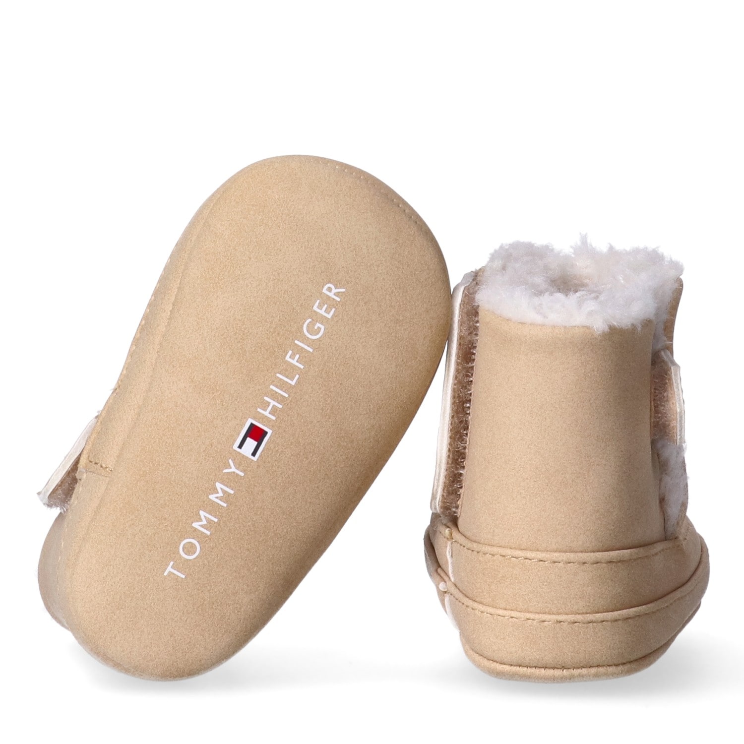 Tommy Hilfiger Lauflernschuh  Babystiefel, Krabbelschuh für die Kleinsten, Fellimitat am Schaftrand