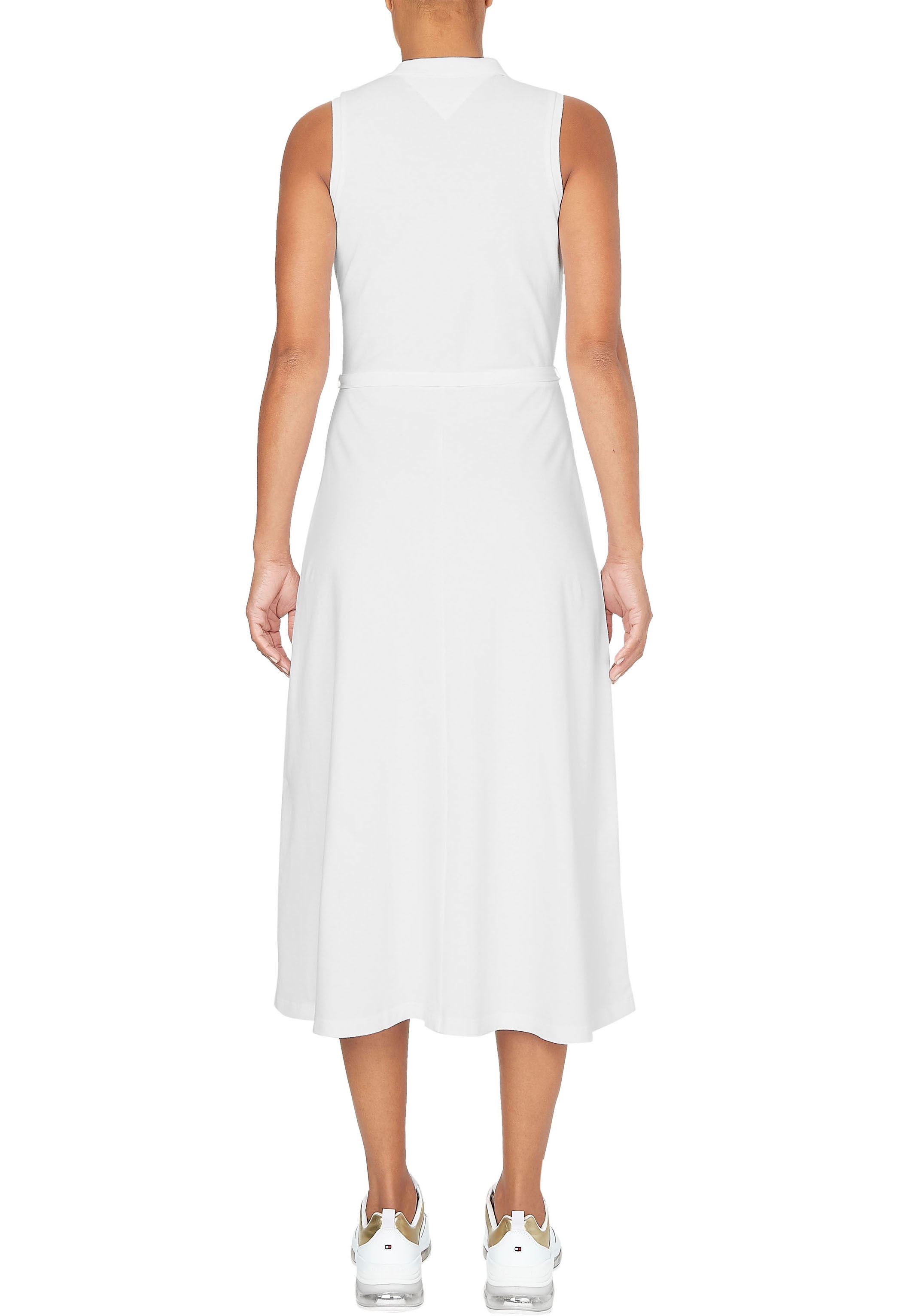 Tommy Hilfiger Polokleid »FIT & FLARE MIDI POLO DRESS NS«, mit kurzer Knopfleiste am Polokragen
