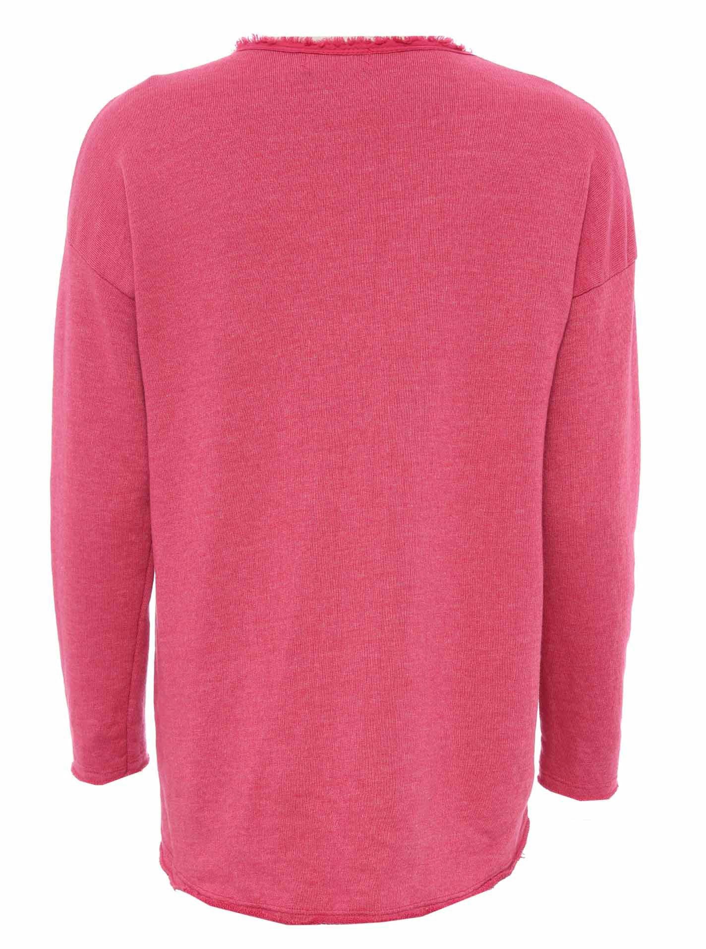 Zwillingsherz Sweatshirt, mit ausgefranstem V-Ausschnitt im Vintage Look