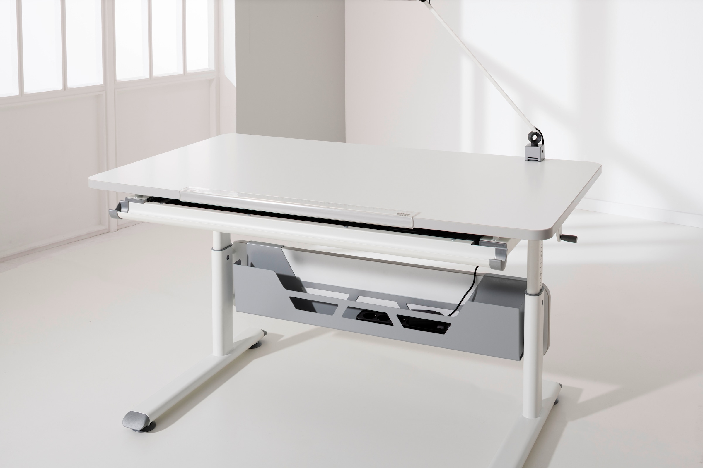 PAIDI Schreibtischaufsatz »Kabelkanal für Schreibtische« B/H/T ca. 86x19x10cm, Silberfarbig, 