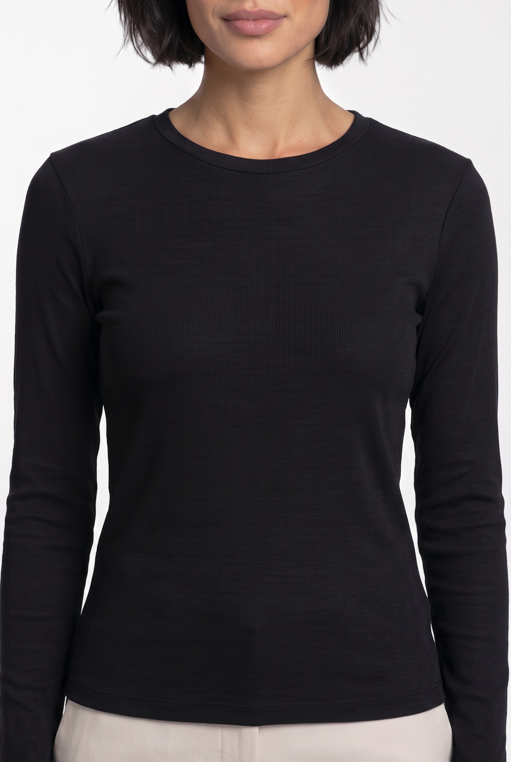 BOSS ORANGE Langarmshirt »Eliva Premium Damenmode« aus weichem Stretch-Jersey ,Slim Fit