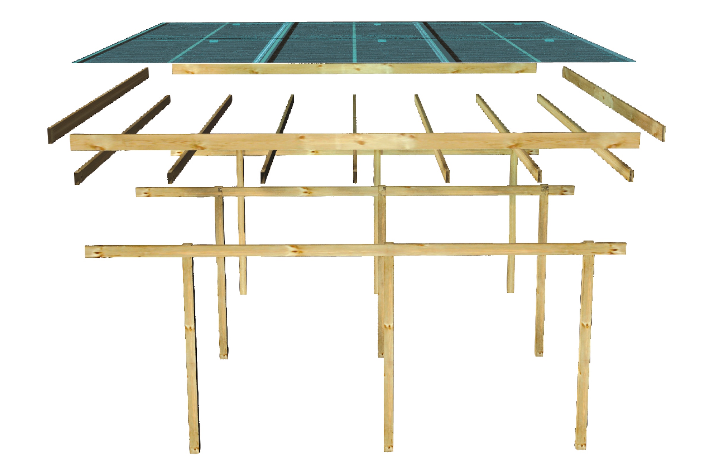 Karibu Doppelcarport »»ECO 1« Variante B , kesseldruckimprägniert« Massivholz 509 cm KDI aus Masivholz