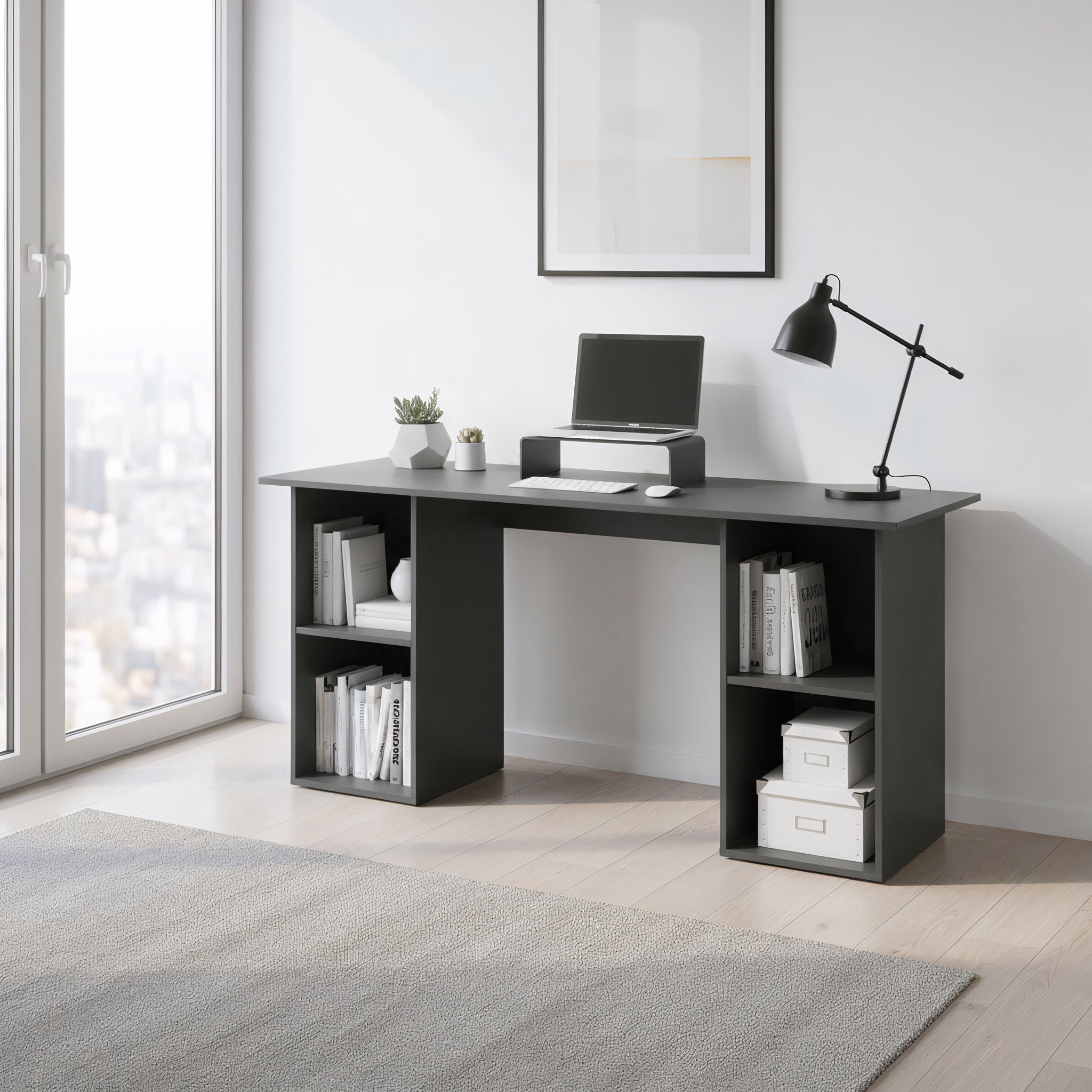 borchardt Möbel Schreibtisch »Kai« Regalschreibtisch mit viel Stauraum, Breite 150 cm, Made in Germany