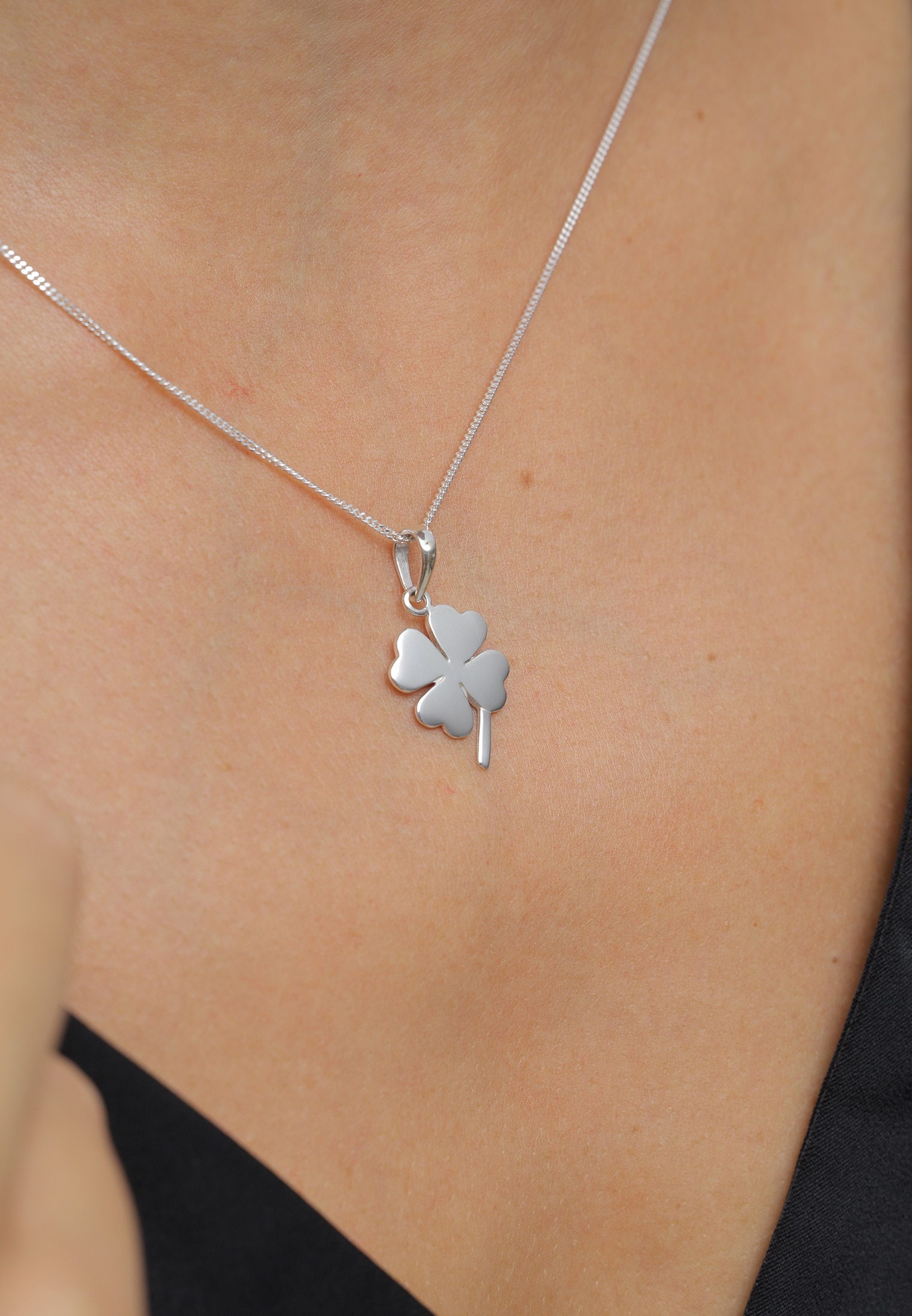 Elli Kette mit Anhänger »Halskette Kleeblatt Glücksbringer 925 Silber«