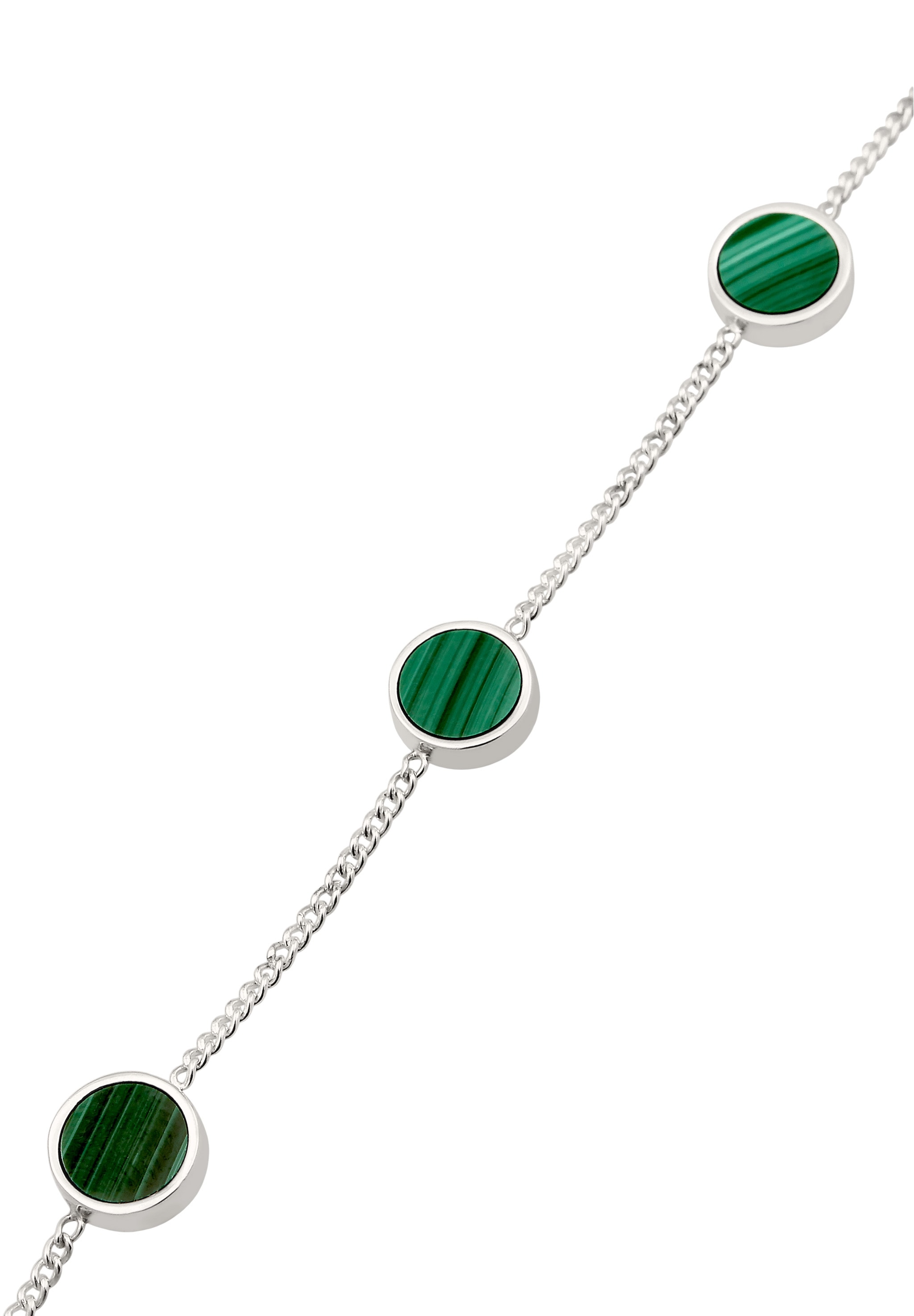 Kuzzoi Armkette »Armband Plättchen Malachit Grün 925 Sterling Silber«
