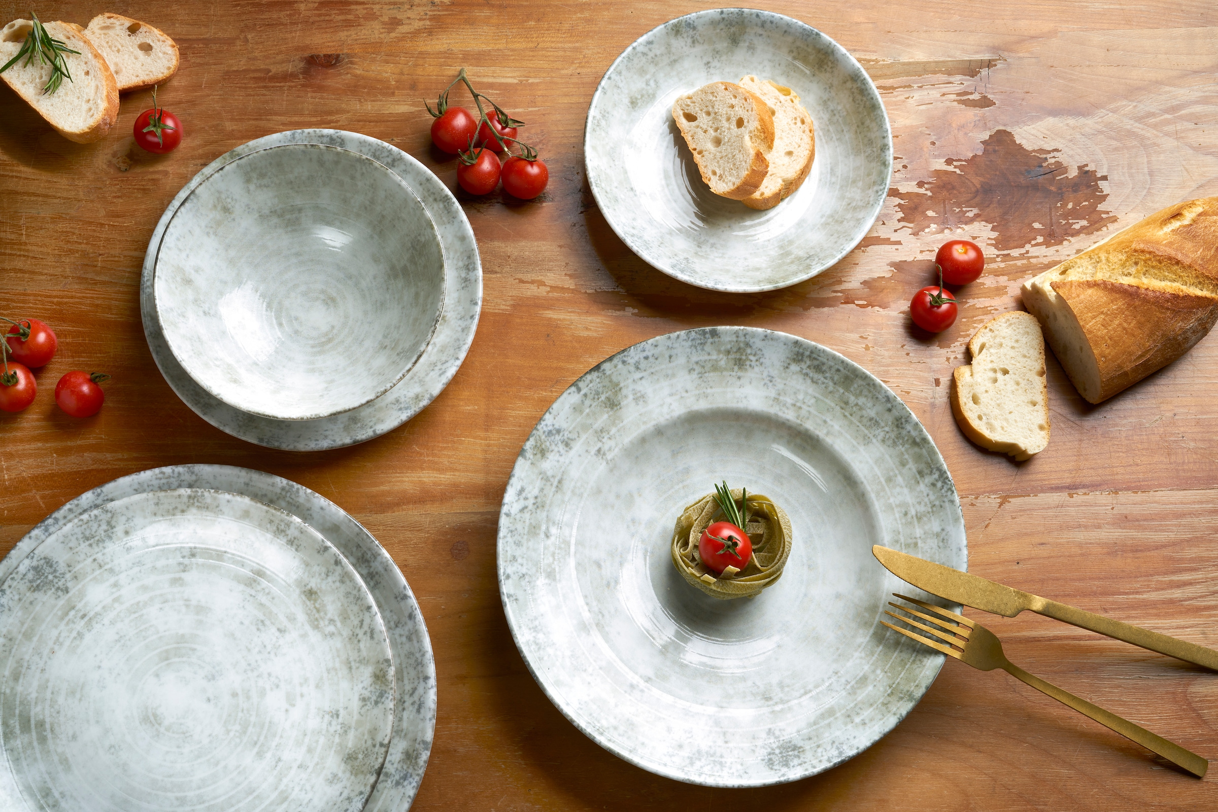 van Well Speiseteller »Korfu, Buffetteller 25 cm, 6 Stück« mit Digitaldruck, spülmaschinen- und mikrowellengeeignet