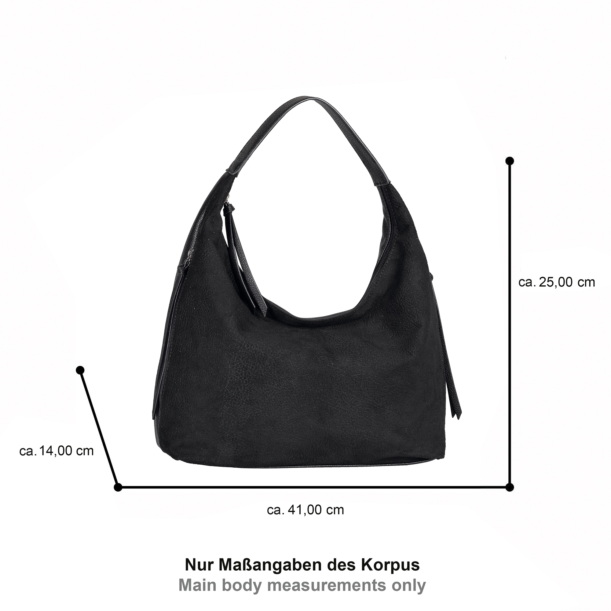 TOM TAILOR Hobo »Aiana« Damen Handtasche, mit Fransen-Reißverschluss
