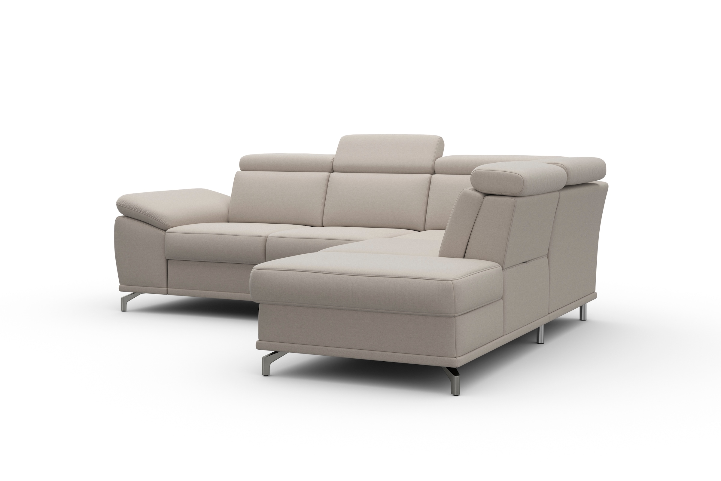 sit&more Ecksofa »Cabrio L-Form, B: 274 cm, mit Sitztiefen-, Arm- & Kopfteilverstellung« 3 Nierenkissen, Federkern, optional Bettfunktion und Stauraum