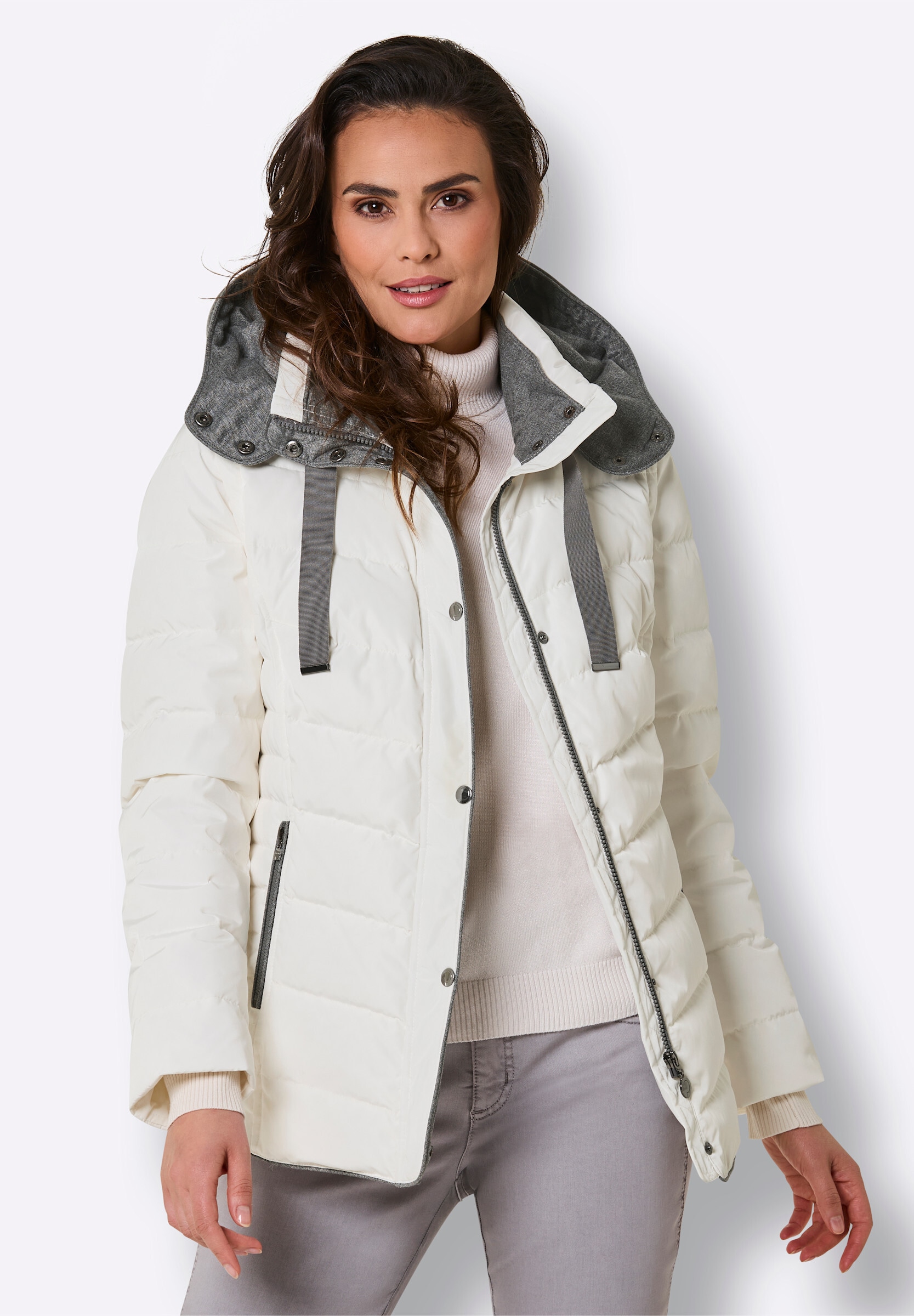 creation L Softshelljacke »Daunen-Steppjacke Daunenjacke mit Westen-Funktion« Abnehmbare Kapuze