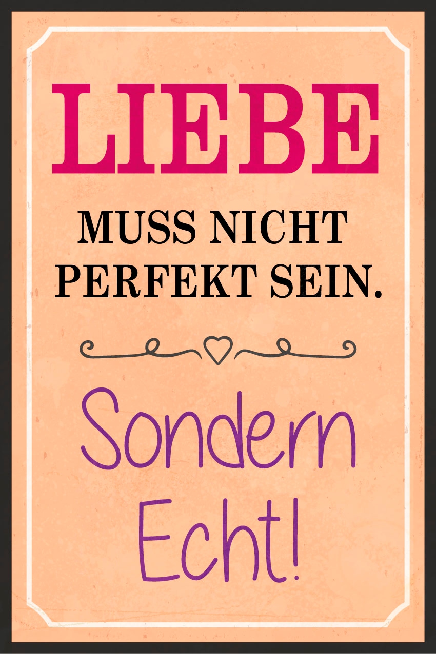 queence Metallbild »Liebe«, Schriftzüge-Schriftzug, (1 St.), Stahlschilder