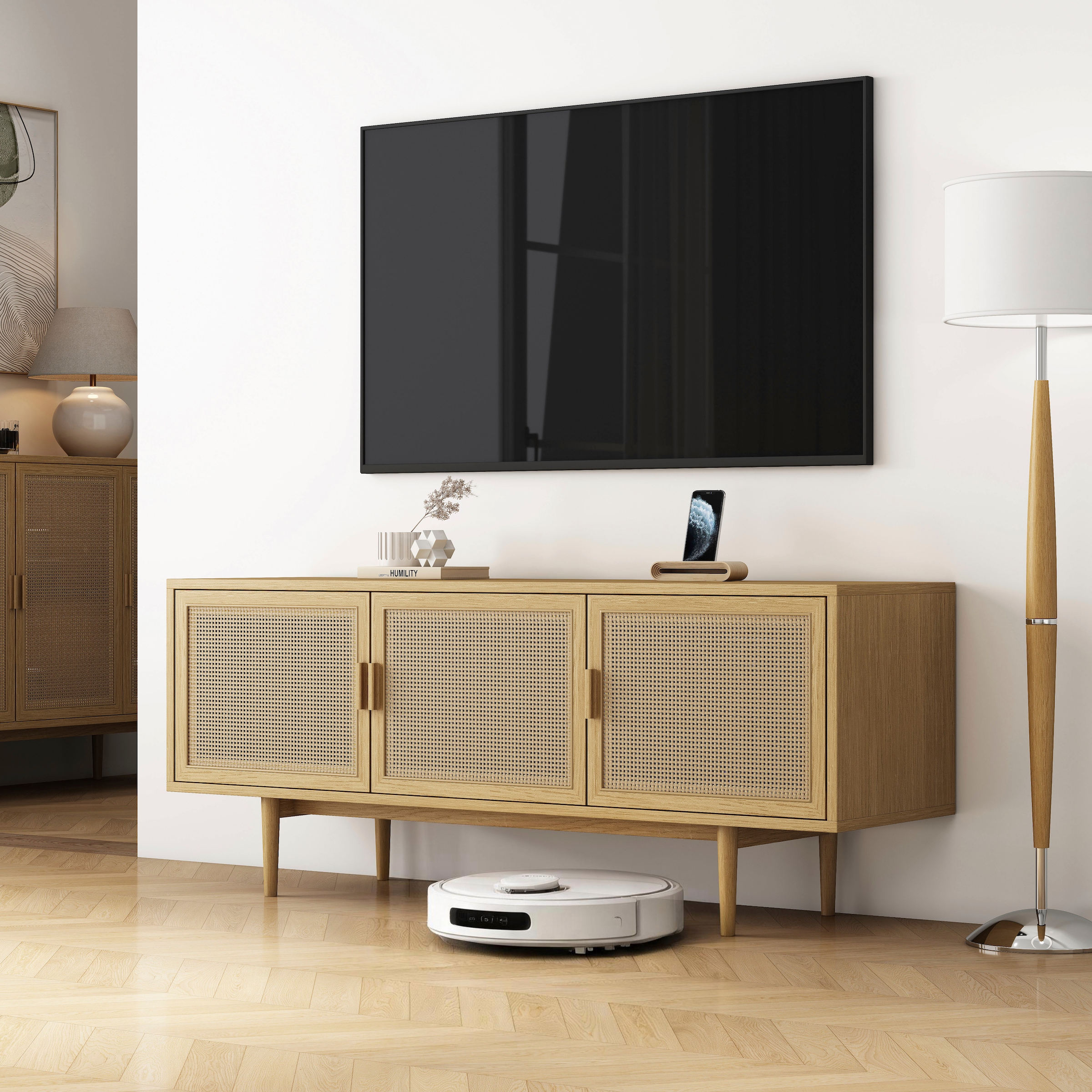 OTTO home TV-Schrank »Lorelia« in moderner Rattan Optik, Lowboard