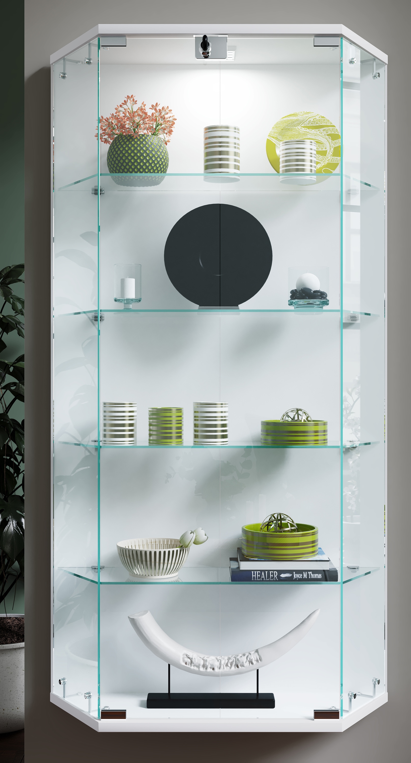 VCM Wandregal »Wandvitrine Hängevitrine Glasvitrine Benila L« 1 Stk. tlg.