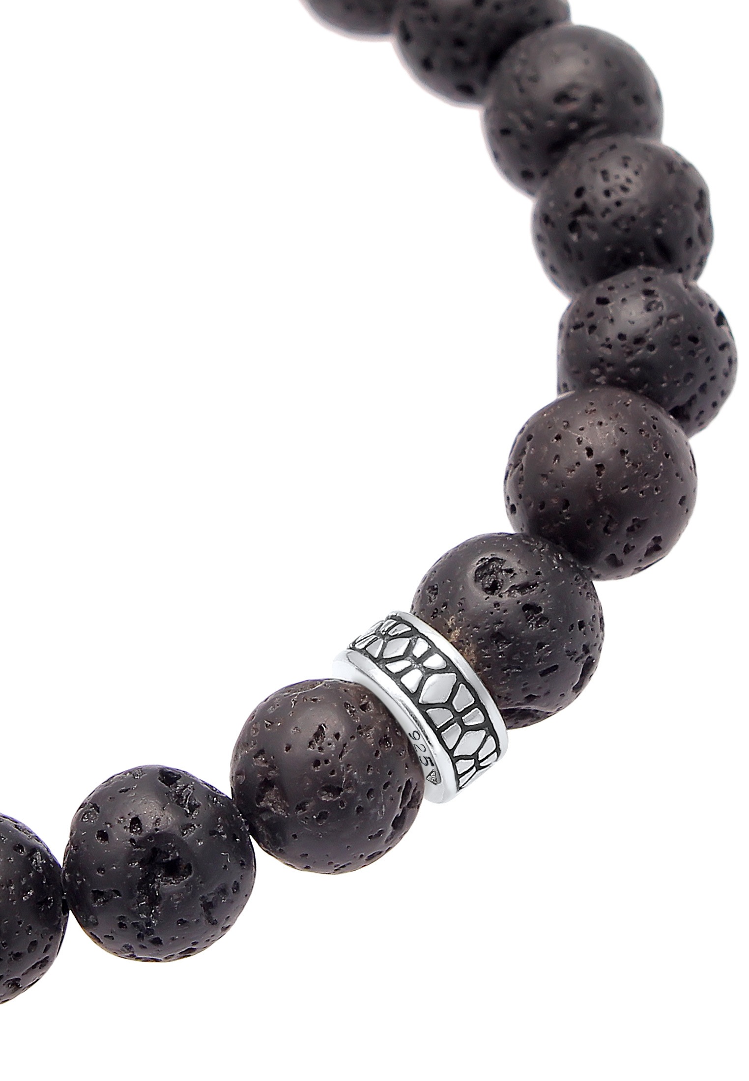 Kuzzoi Armkette »Armband Herren Lava Schwarz Vintage 925 Silber Oxidiert«