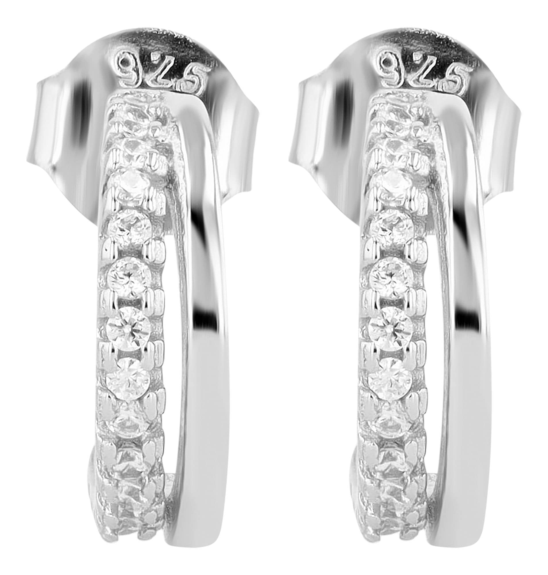 Adelia´s Paar Ohrstecker »Damen Ohrringe ¿ Ohrstecker aus 925 Silber mit Zirkonia«