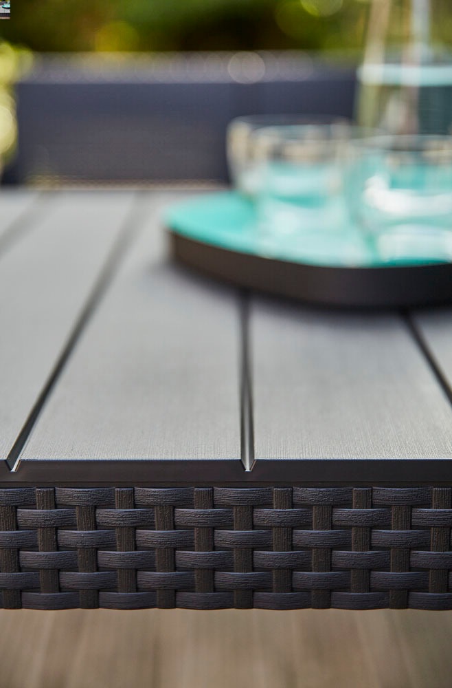 Siena Garden Gartenlounge-Set »Amea«, (4 tlg.), Kunststoff graphit, Sitzkissen aus Polyester in grau