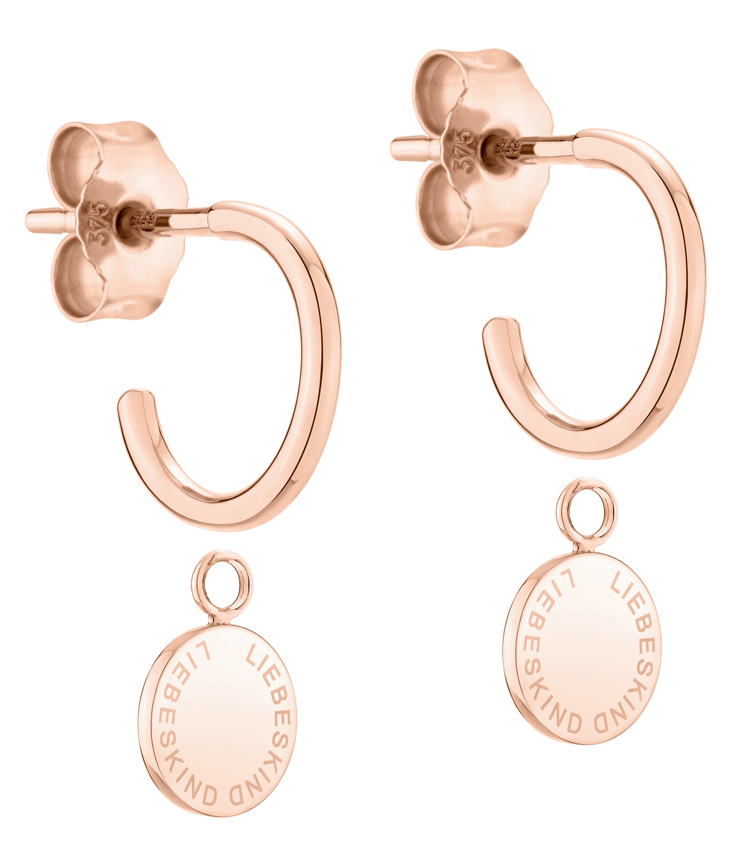 Liebeskind Berlin Paar Creolen »Schmuck Geschenk Gold 375 Ohrringe Gold Collection« Einhänger abnehmbar