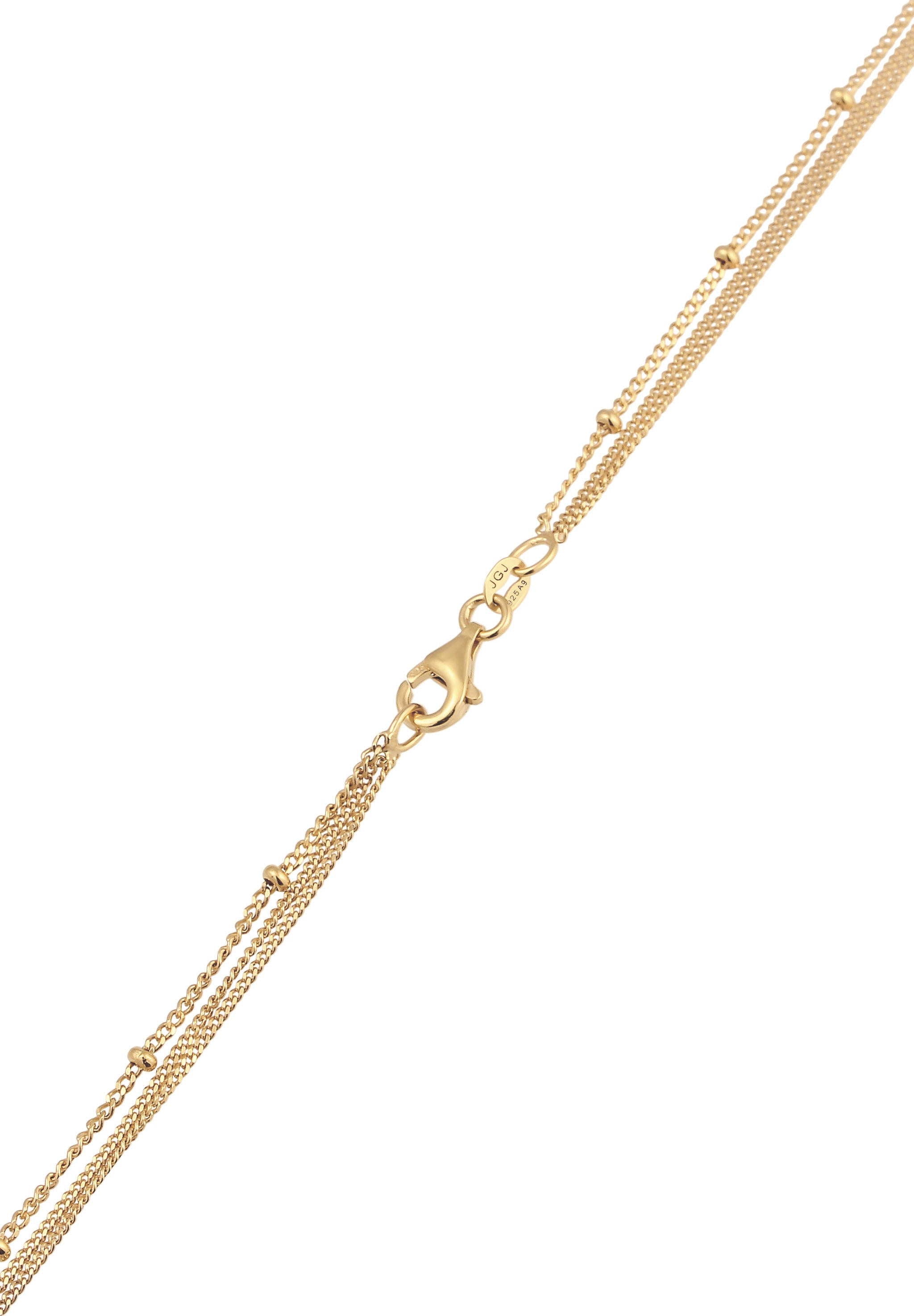 Elli Silberkette »Halskette Layer Plättchen Synthetischer Opal Weiß 925 Sterling Silber«