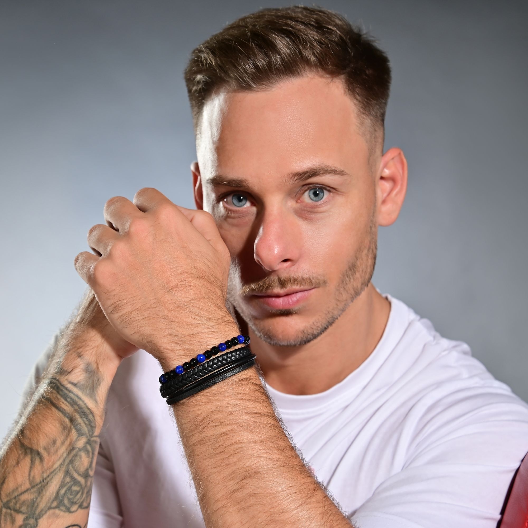 Adelia´s Lederarmband »Herren Armband ¿ Lederarmband aus Leder mit Sodalith 17 cm«